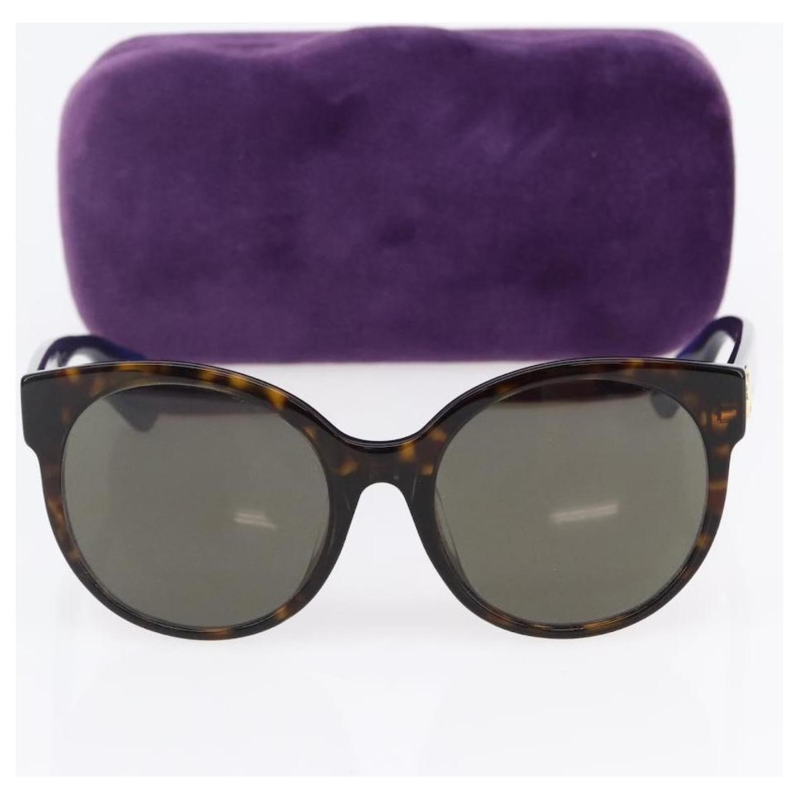 GUCCI Sherry Line Sunglasses plastic Brown Blue Red Auth am9316