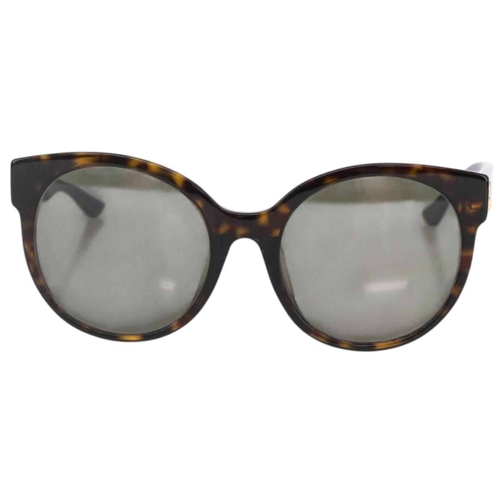 GUCCI Sherry Line Sunglasses plastic Brown Blue Red Auth am9316