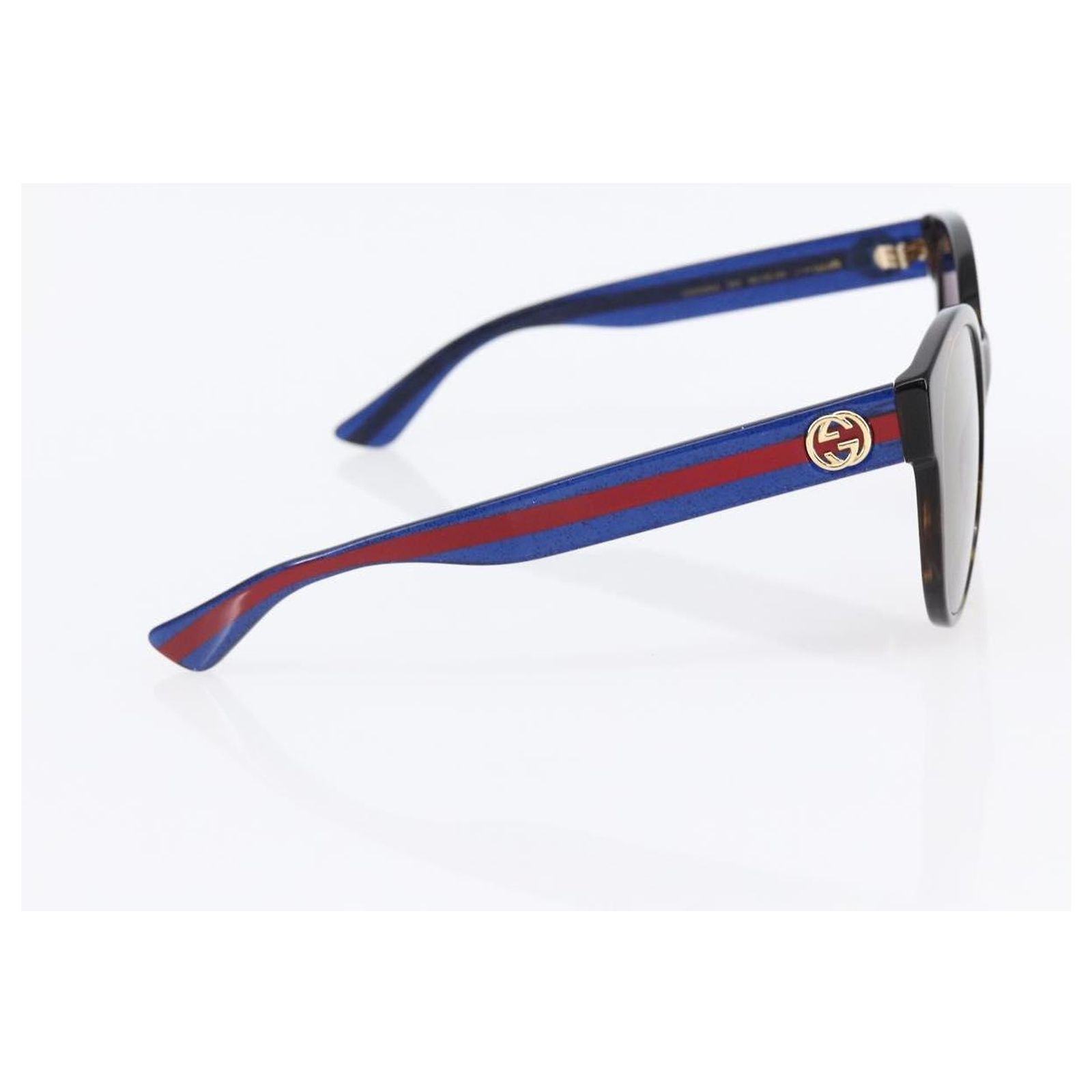GUCCI Sherry Line Sunglasses plastic Brown Blue Red Auth am9316 