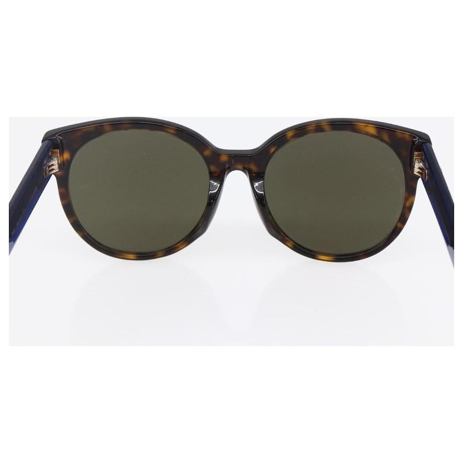 GUCCI Sherry Line Sunglasses plastic Brown Blue Red Auth am9316