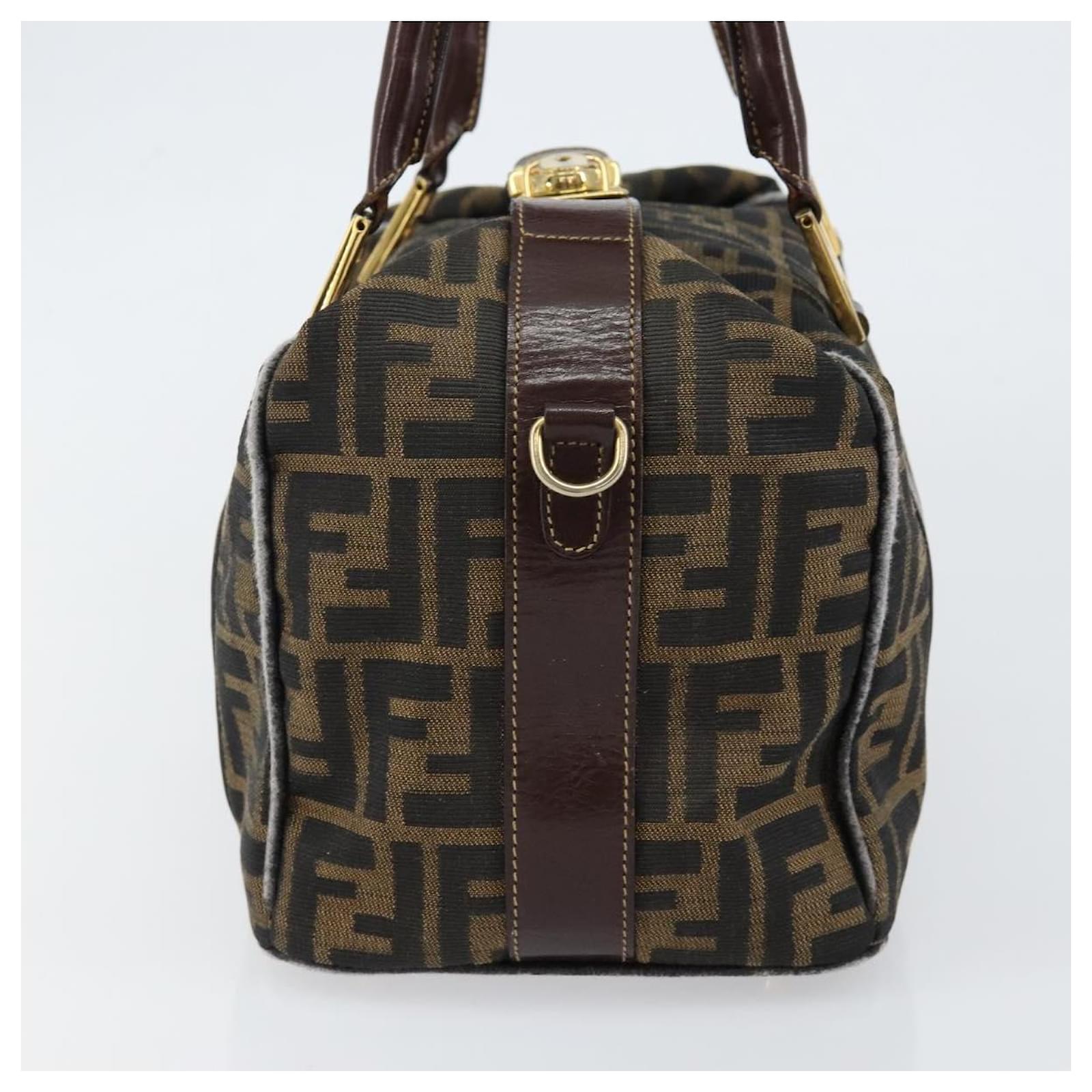 FENDIバッグ FENDI Zucca Canvas Tote Bag Black Brown Auth 147544 ref.2708260