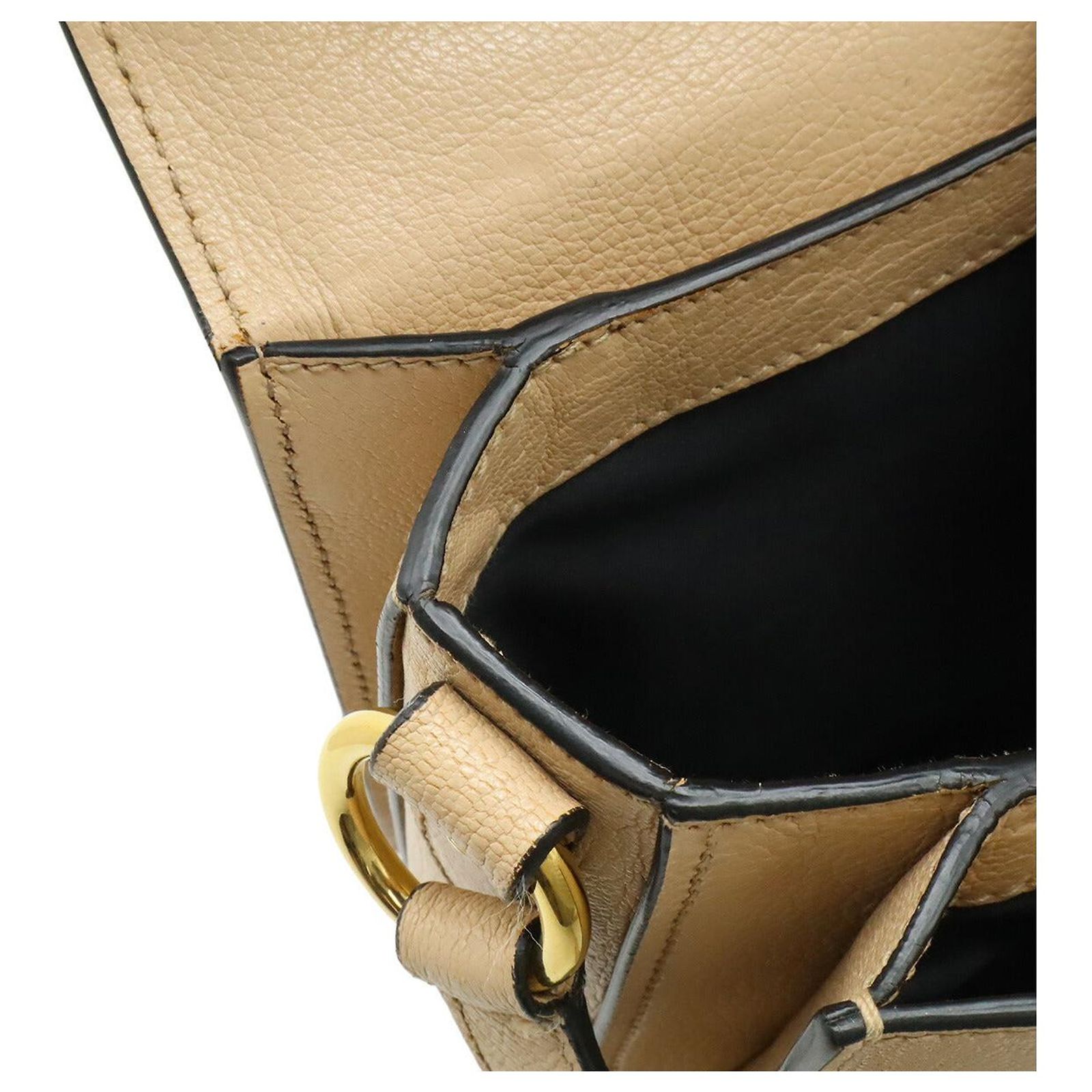 Miu Miu Madras Leather 2WAY Handbag Brown Beige Pony-style 