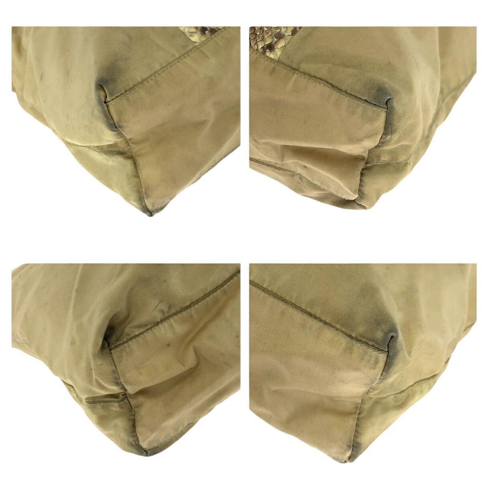 PRADA TESSUTO NYLON LOGO PYTHON TOTE BAG
