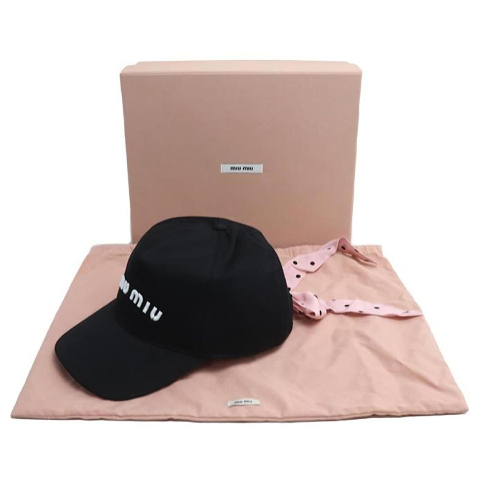 Miu Miu Polka Dot Print Cap Black Silk Cotton ref.JC2712910 (Sold