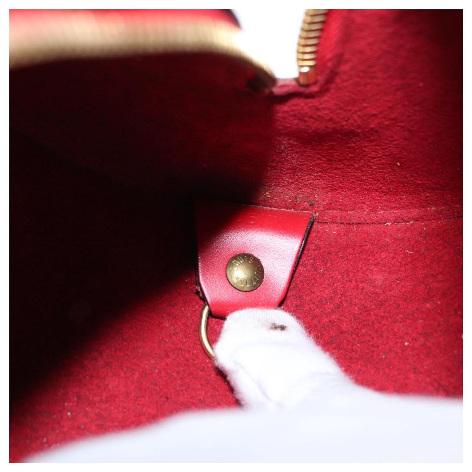 LOUIS VUITTON Epi Soufflot Hand Bag Red M52227 LV Auth 156536