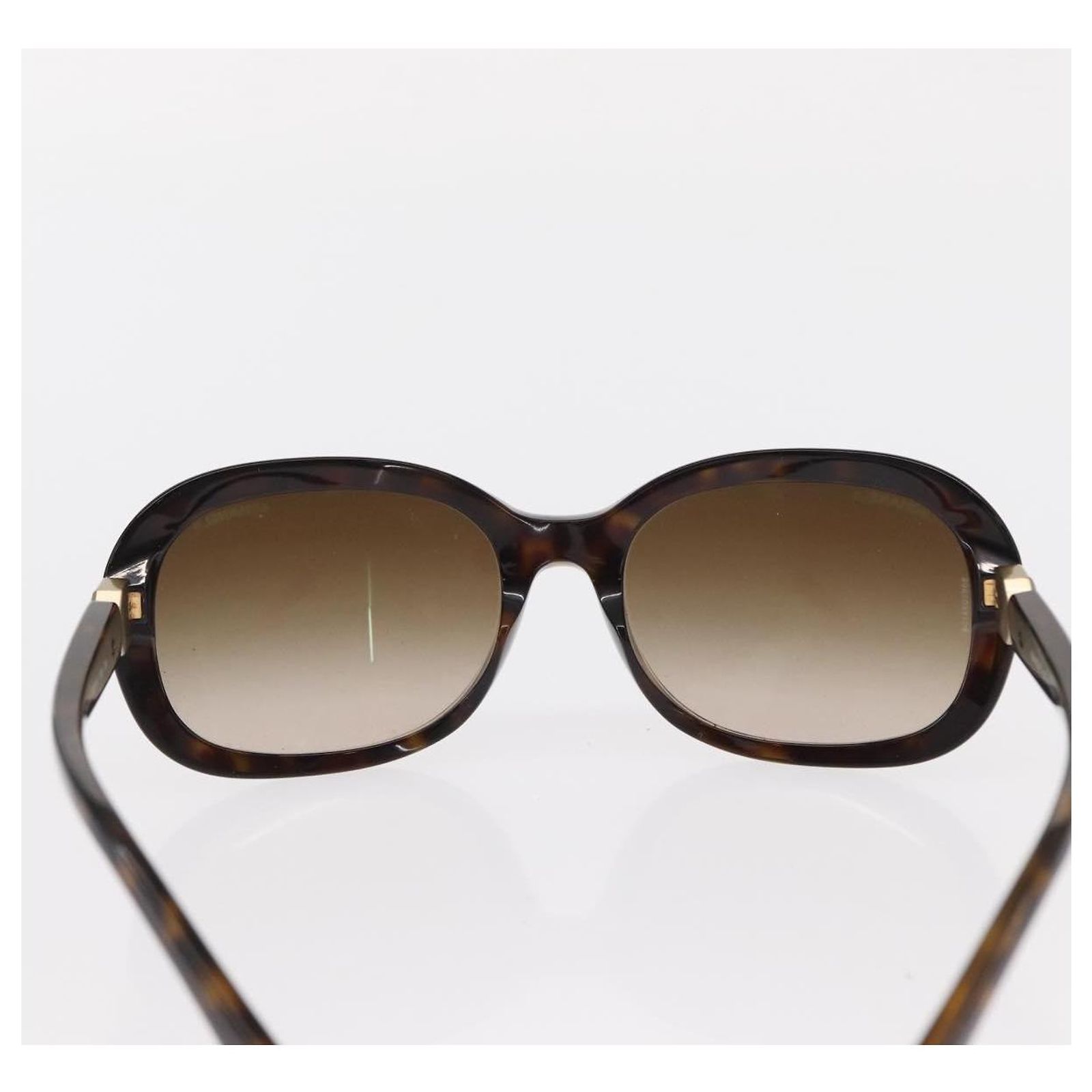 CHANEL CC Logos Sunglasses Eye Were Plastic Metal Brown 3229-Q-A 67KC557 CHANEL Plastic Oval Sunglasses for Women for sale | eBay main image 4