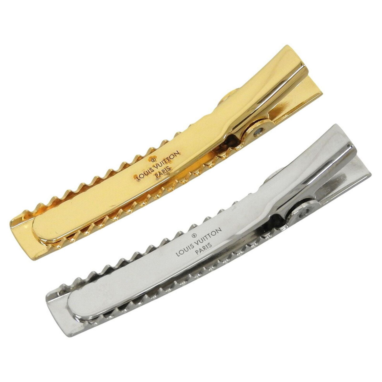 Louis Vuitton Hair Clip Set Silvery Golden Metal ref  display picture 2