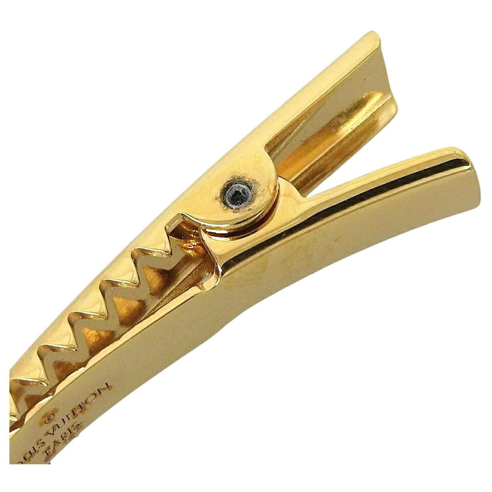 Louis Vuitton Hair Clip Set Silvery Golden Metal ref.JC2716809