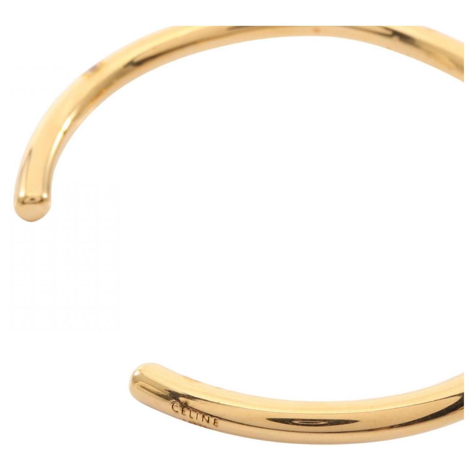 Céline Celine Gold Plated Knot Pearl Bangle Golden Gold-plated ref