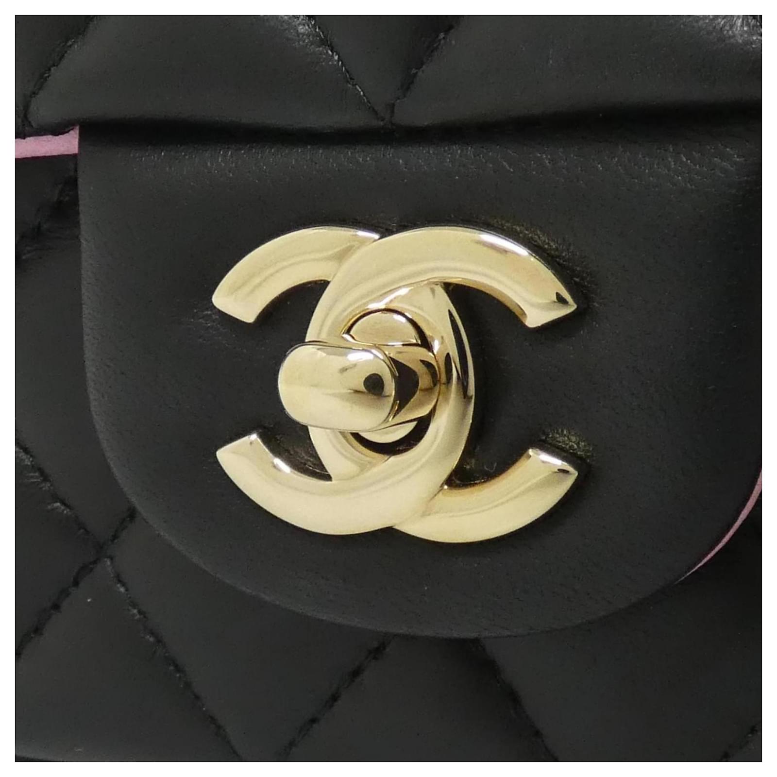 Chanel AS2431 Black Lambskin Handbag Leather ref.2718850 - Joli Closet