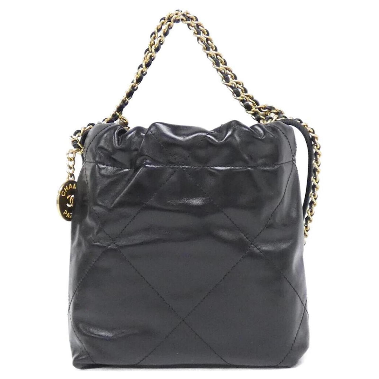 Chanel 22 Line AS3980 Handbag Black Leather Pearl ref.JC2719091
