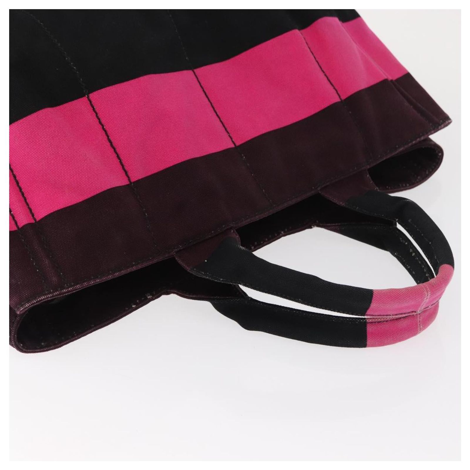 PRADA Canapa GM Hand Bag Canvas Pink Black Auth bs31630 Cloth ref 