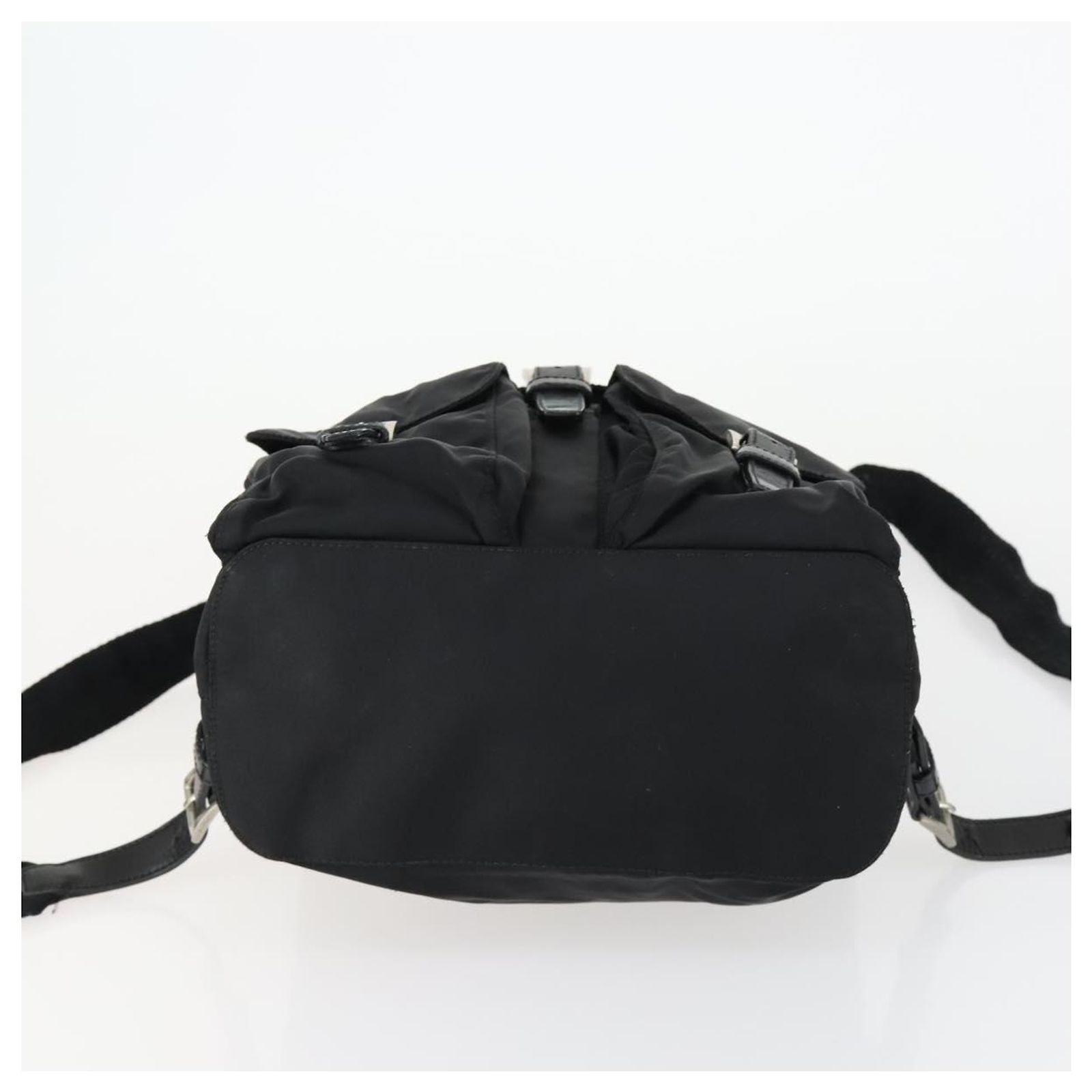 PRADA Backpack Nylon Black Silver Auth ka1167 Silvery ref  display picture 2