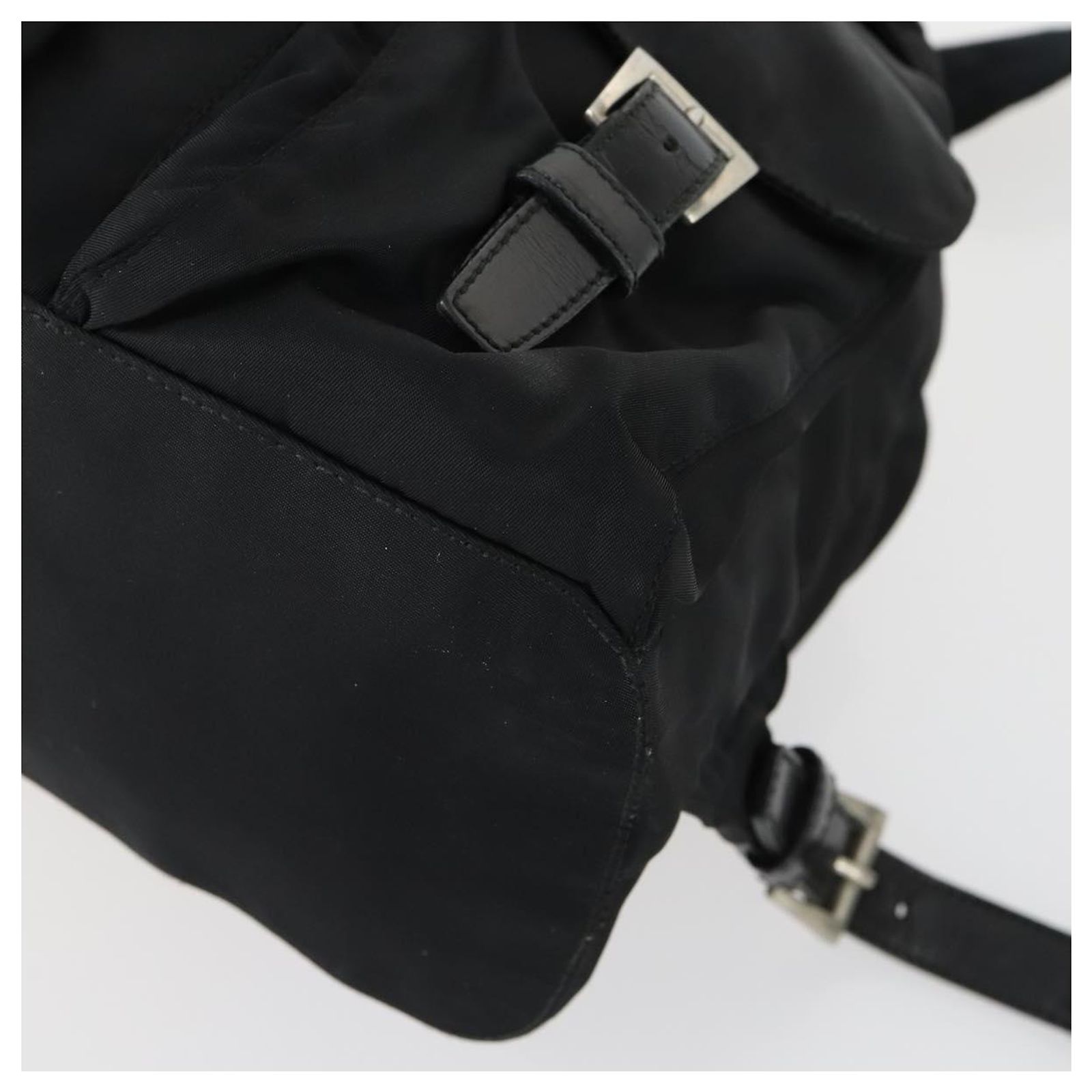 PRADA Backpack Nylon Black Silver Auth ka1167 PRADA Backpack Nylon Black Silver Auth ka1167 Silvery ref  main image 4