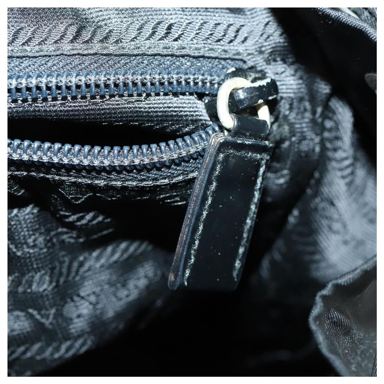 PRADA Backpack Nylon Black Silver Auth ka1167 PRADA Backpack Nylon Black Silver Auth ka1167 Silvery ref  main image 2