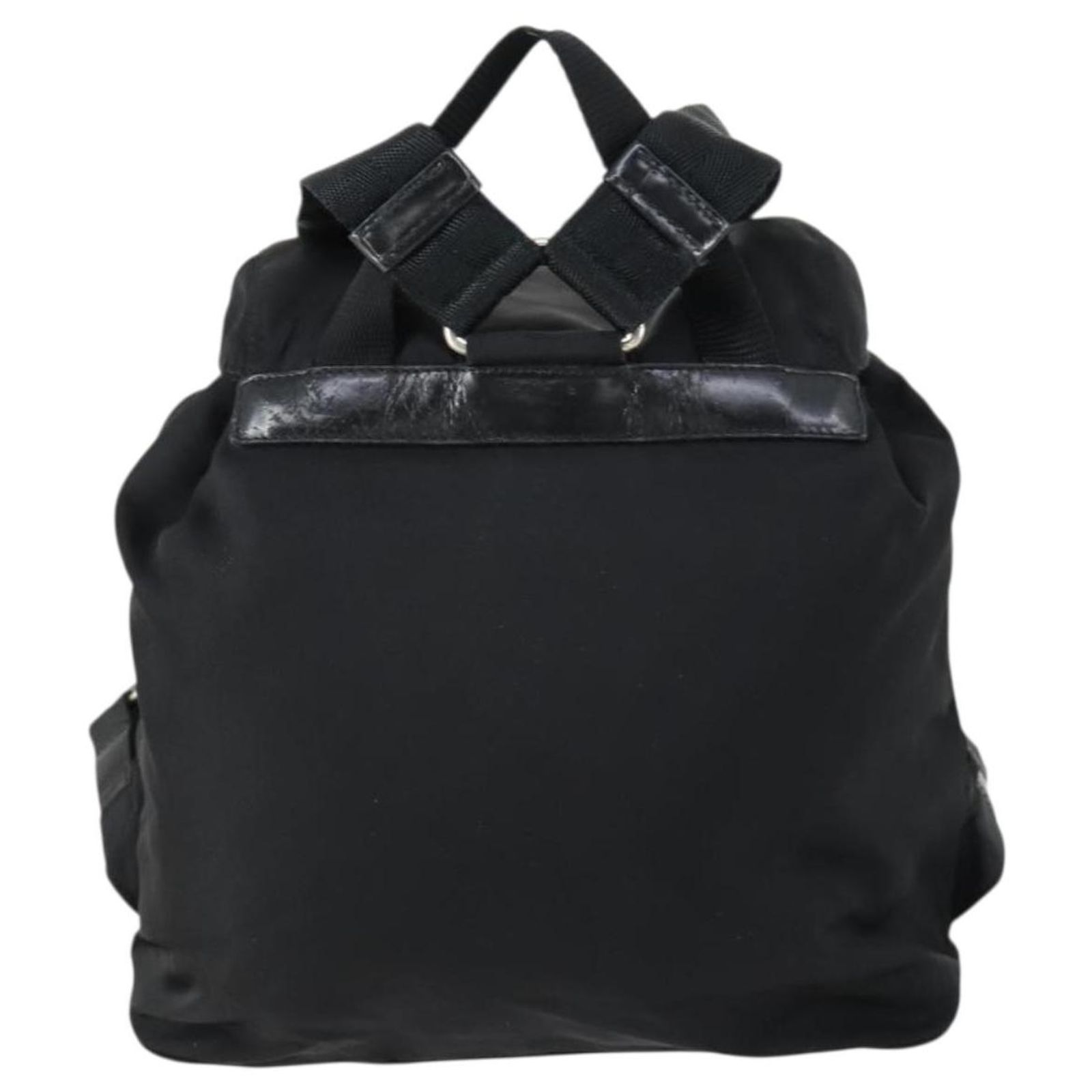 PRADA Backpack Nylon Black Silver Auth ka1167 Silvery ref  display picture 2