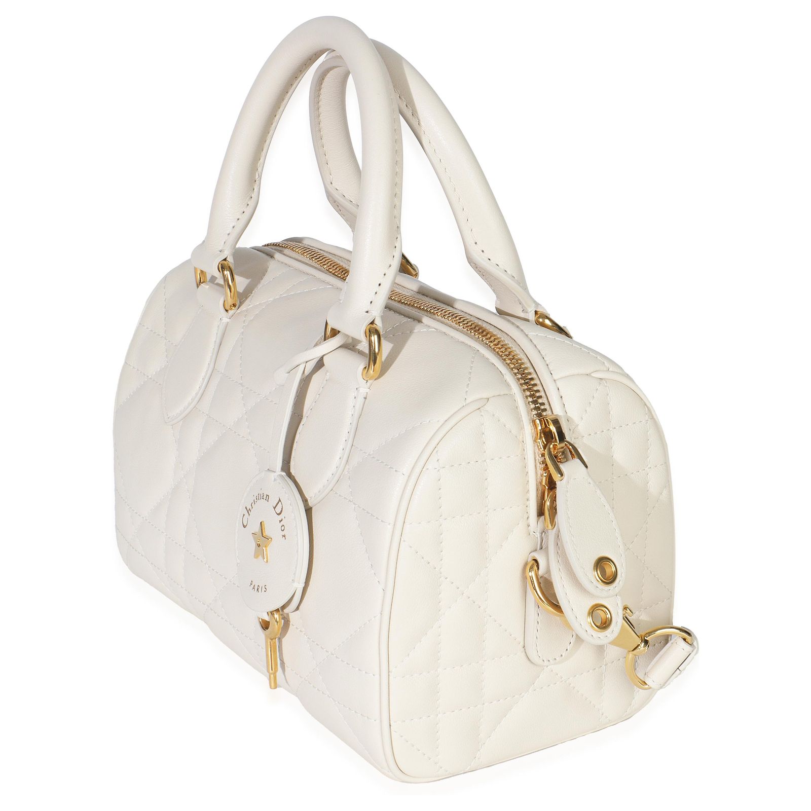 Christian Dior Dusty Ivory Macrocannage Calfskin Dior Groove 20