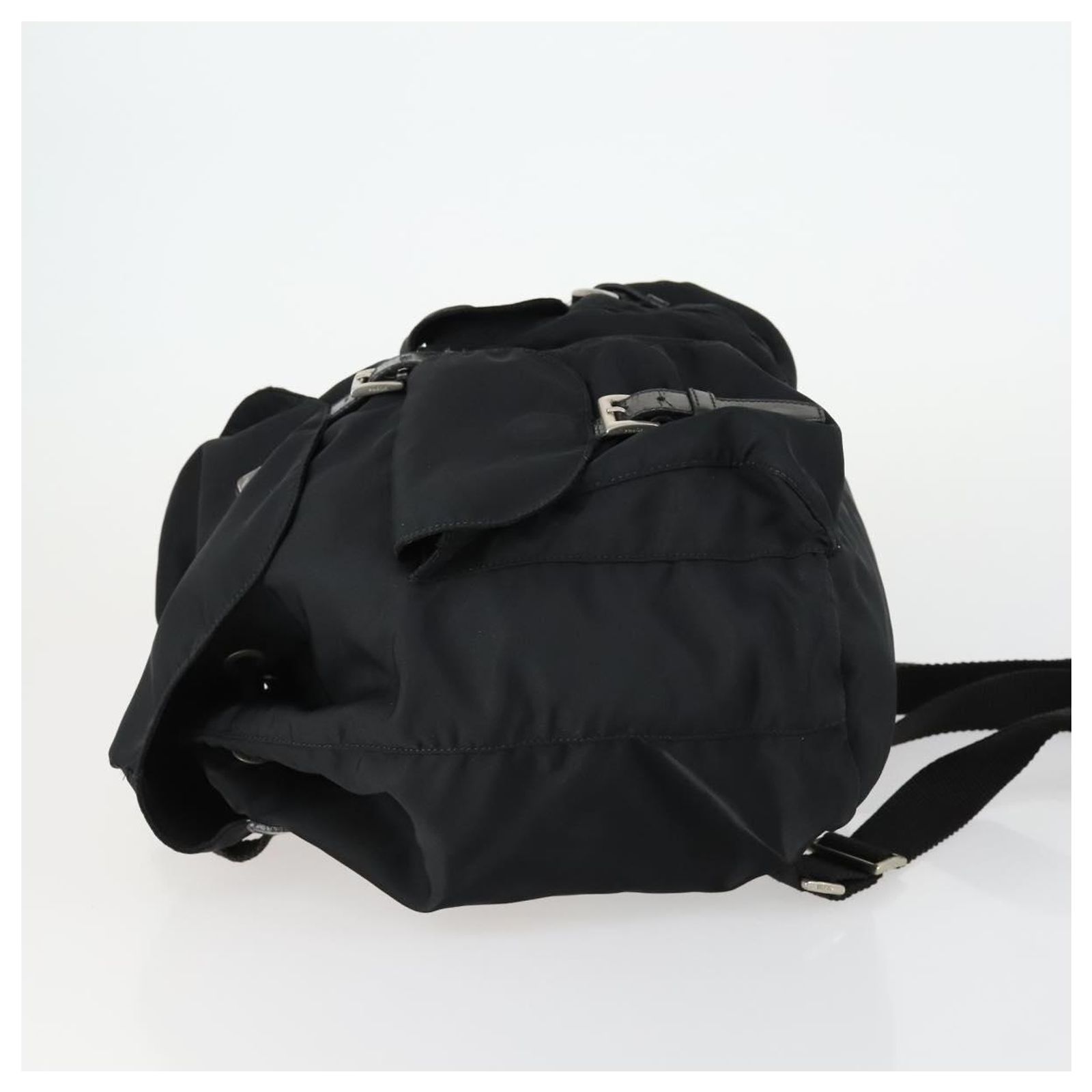 PRADA Backpack Nylon Black Silver Auth 150414 Authentic New Prada Black Nylon With Silver Hardware  main image 4