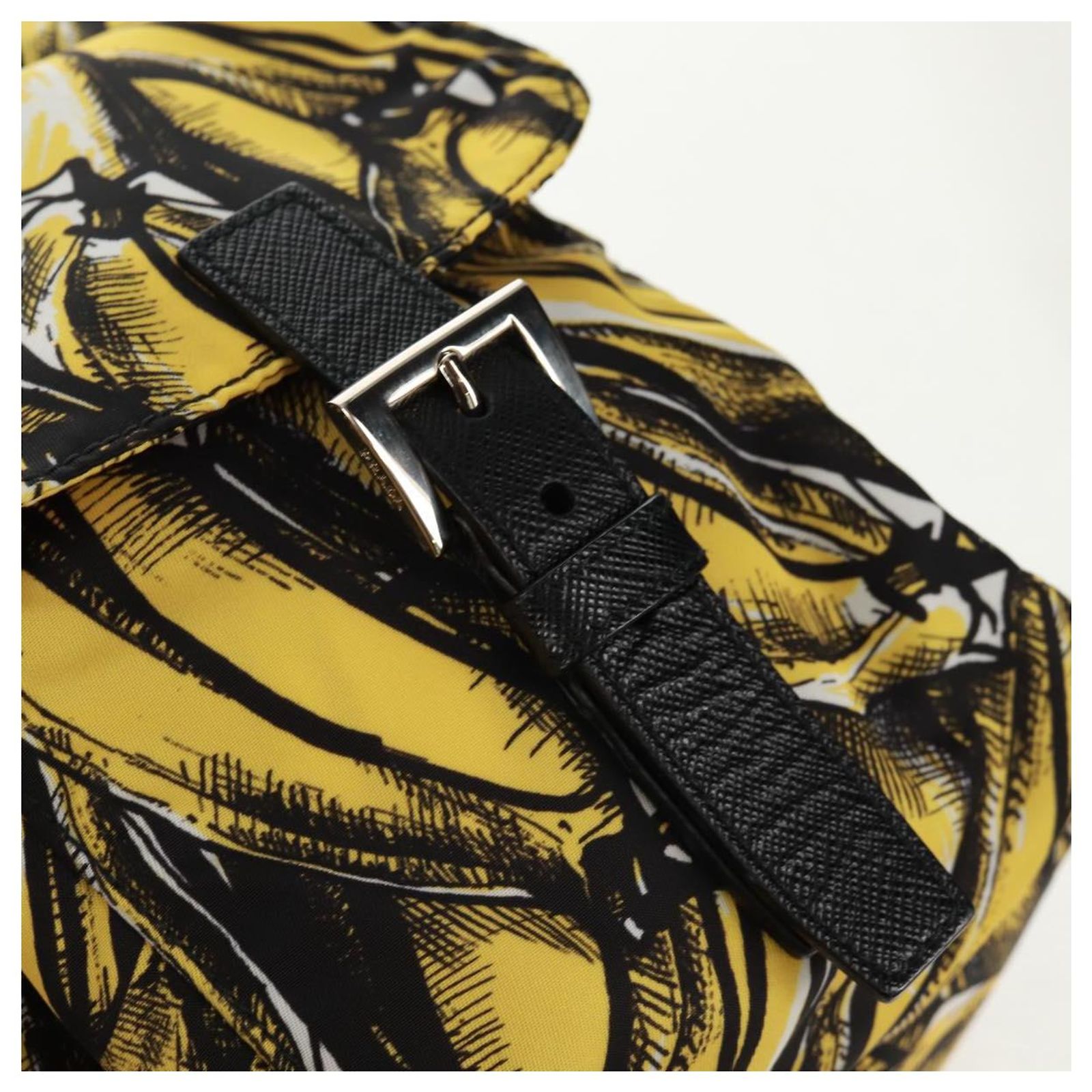 PRADA Backpack Nylon Yellow Silver Auth 158940SM (Sold  display picture 3