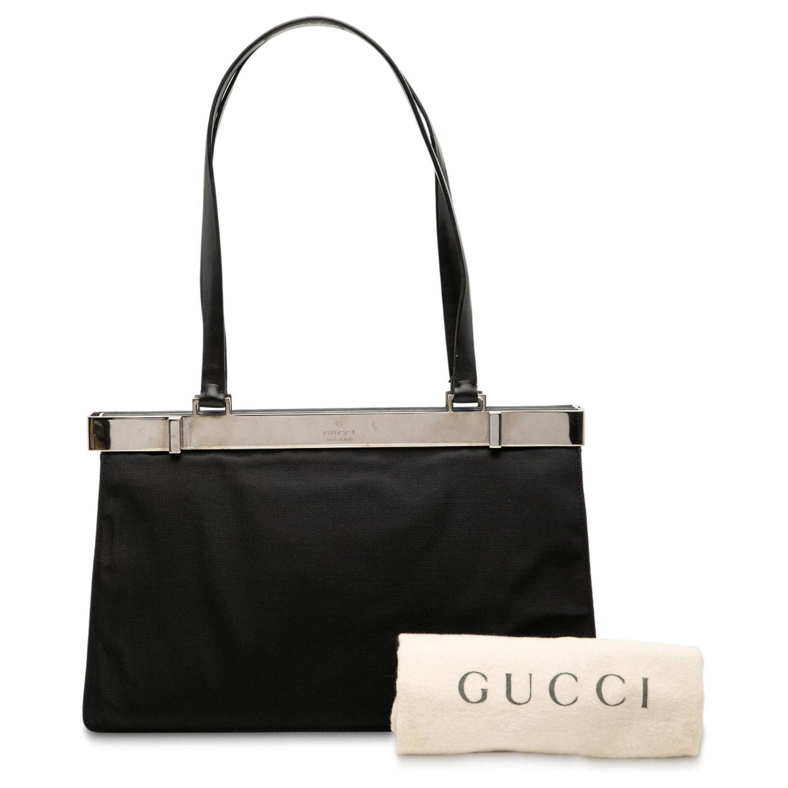 Gucci Black Nylon Frame Shoulder Bag Cloth ref.2730211 - Joli Closet