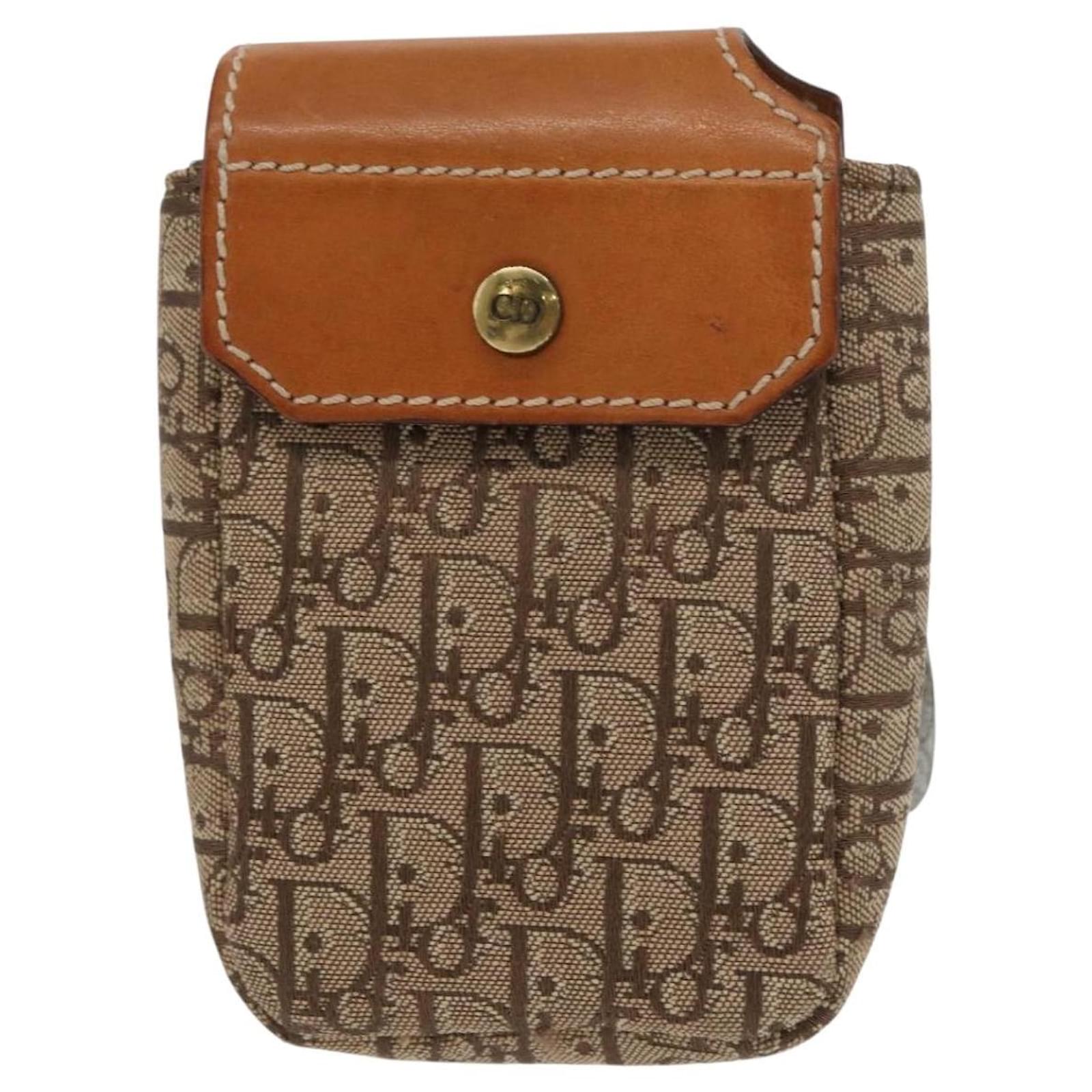 christian dior cigarette case Christian Dior Trotter Canvas Cigarette Case Beige Gold Auth 156140 Golden  ref.2730491