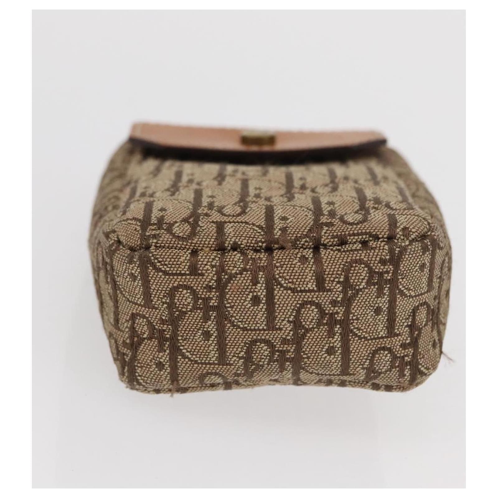 Christian Dior Trotter Canvas Cigarette Case Beige Gold Auth 156140 Golden  ref.2730491