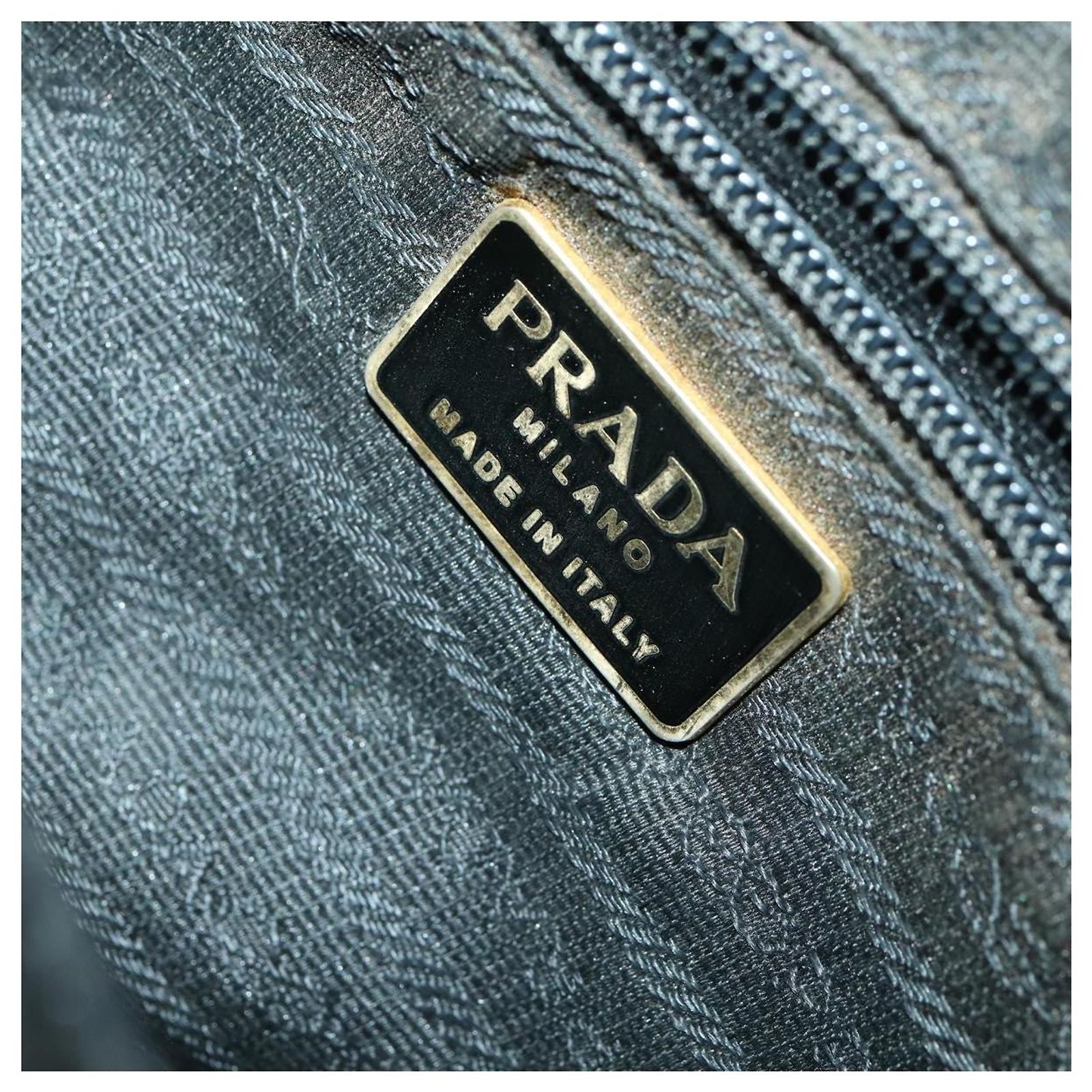 PRADA Backpack Nylon Black Gold Auth ka1154 PRADA Backpack Nylon Black Gold Auth ka1154 Golden ref  main image 4
