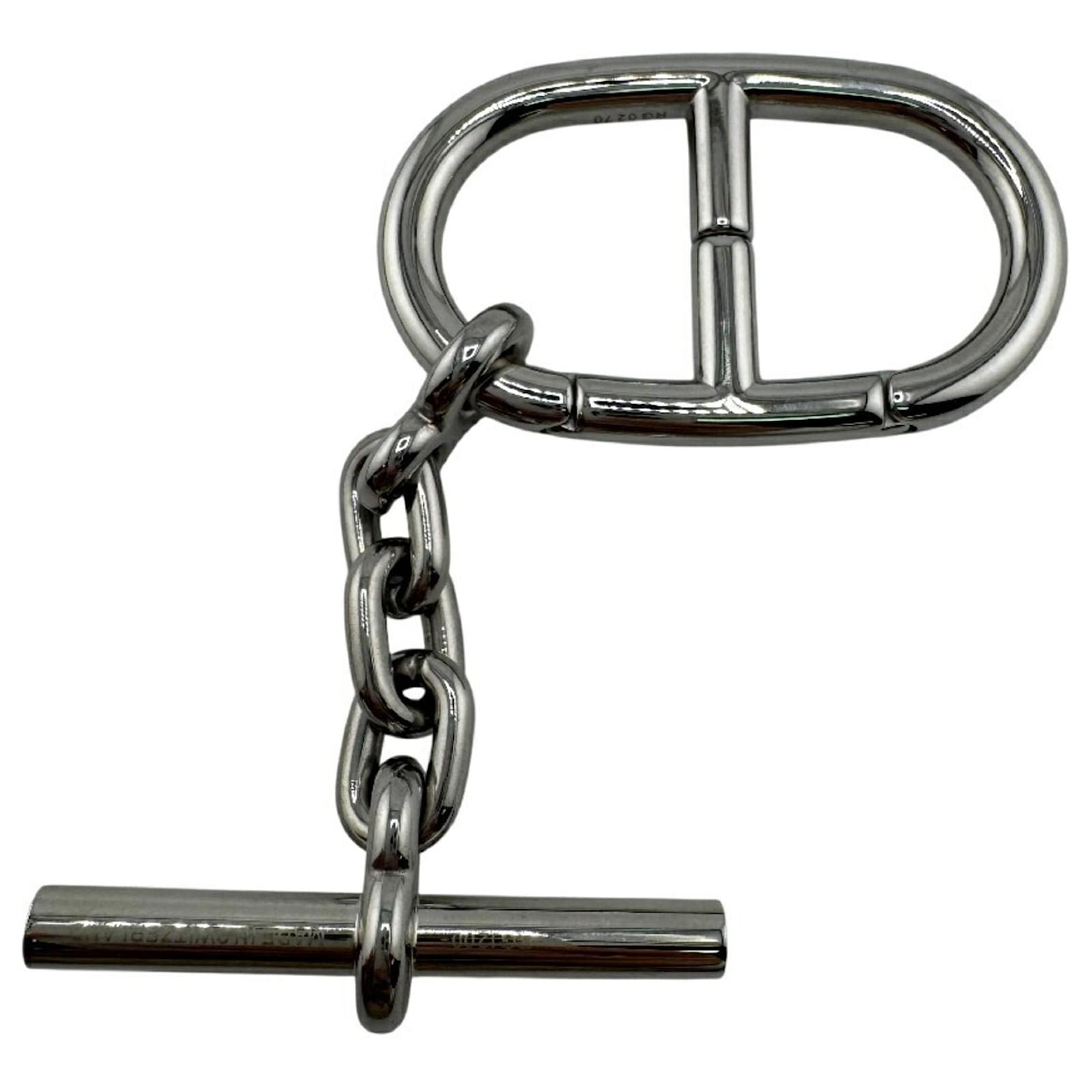 Hermès Hermes Chaine d'Ancre Key Ring in Silver Silvery Metal ref