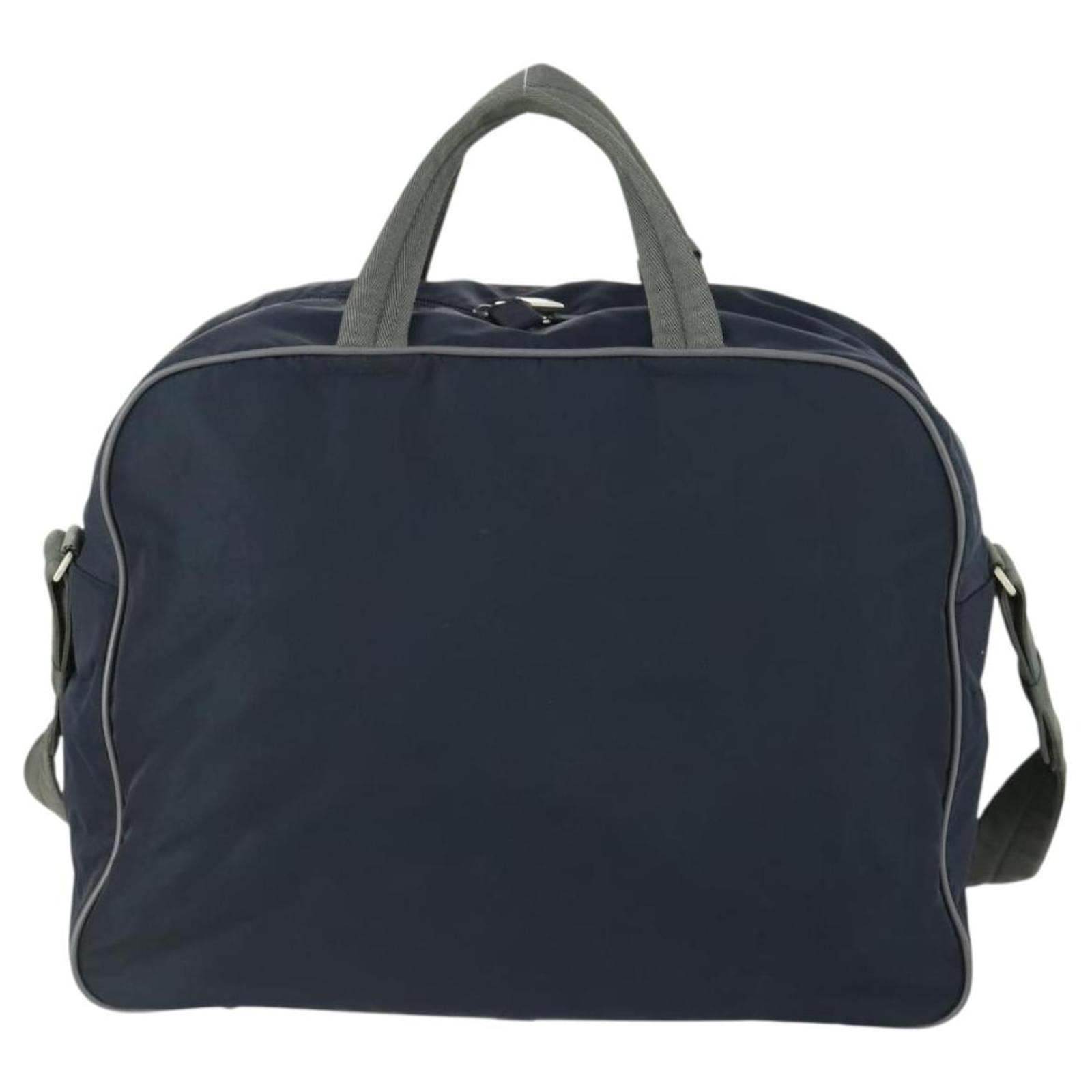 PRADA Sports Boston Bag Nylon 2way Navy Red Auth 158522 Navy blue