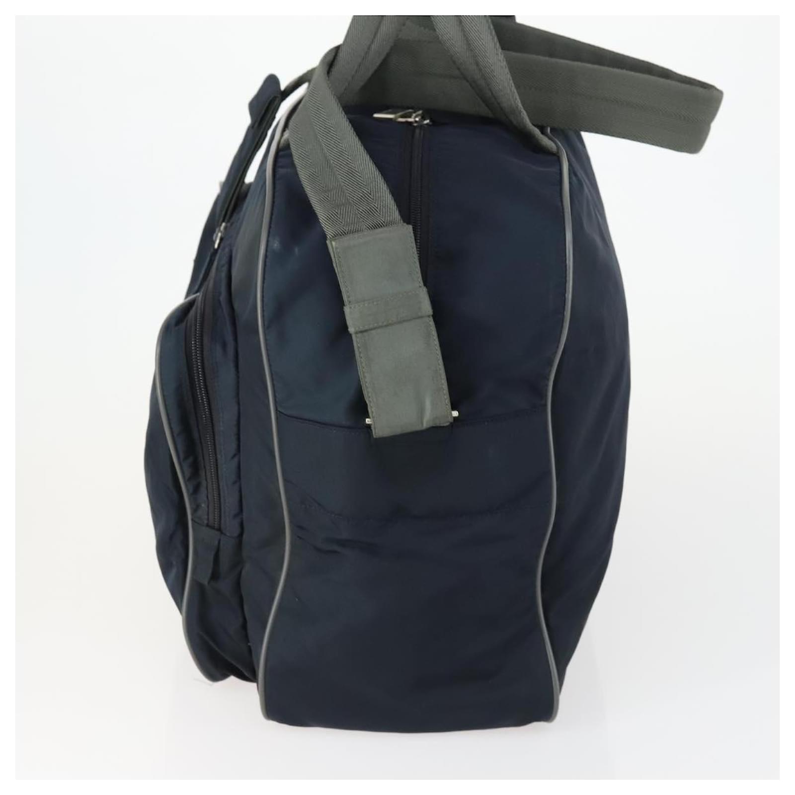 PRADA Sports Boston Bag Nylon 2way Navy Red Auth 158522 Navy blue