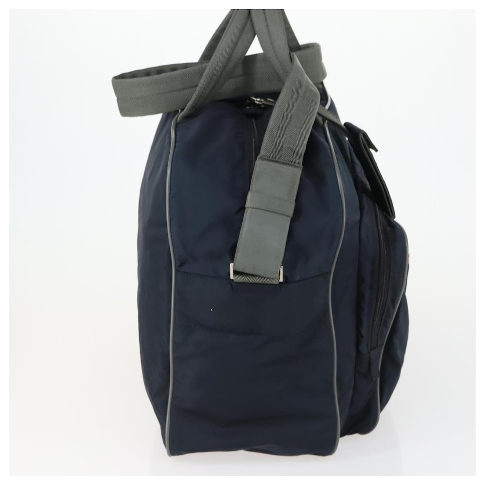 PRADA Sports Boston Bag Nylon 2way Navy Red Auth 158522 Navy blue