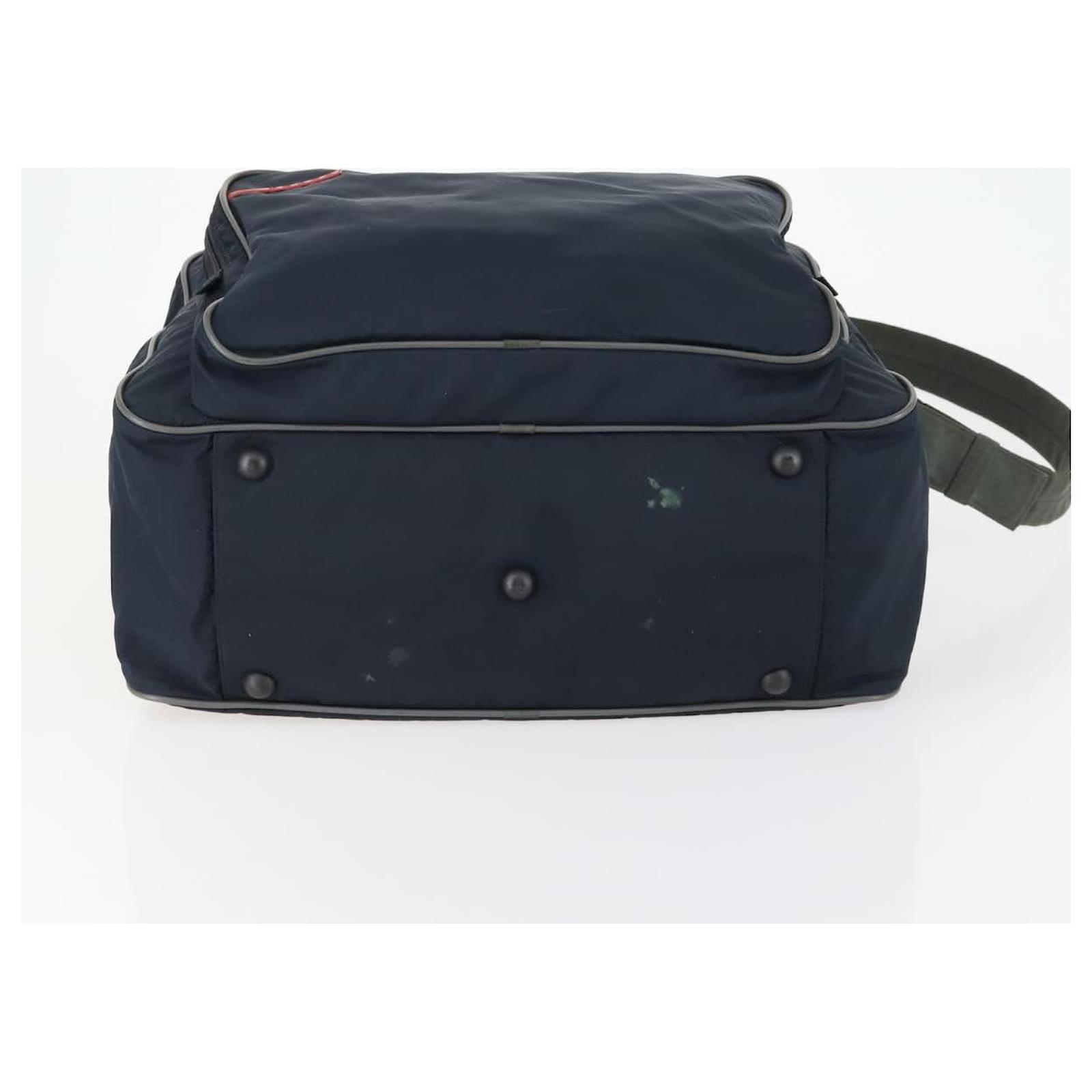 PRADA Sports Boston Bag Nylon 2way Navy Red Auth 158522 Navy blue