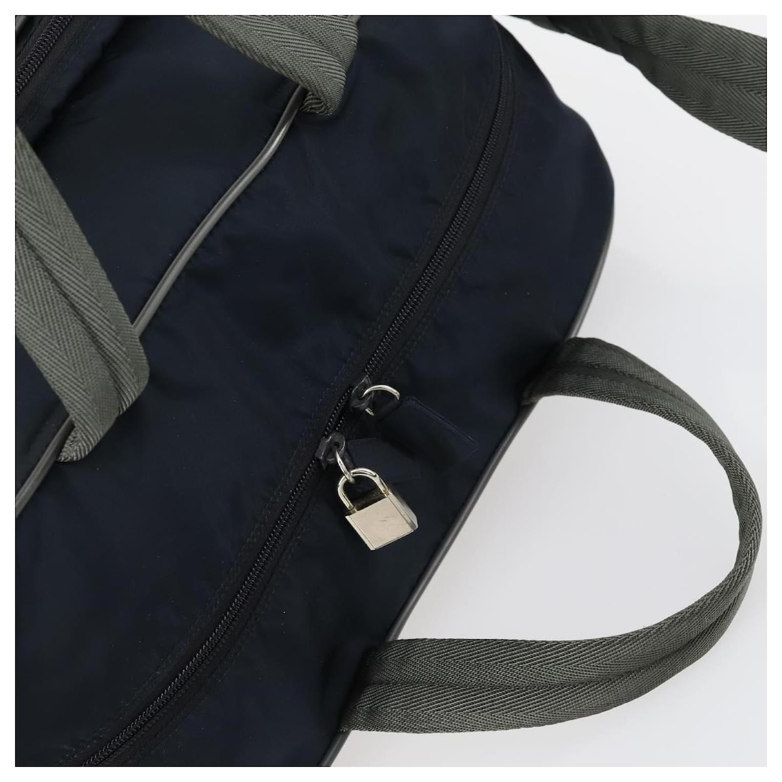 PRADA Sports Boston Bag Nylon 2way Navy Red Auth 158522 Navy blue