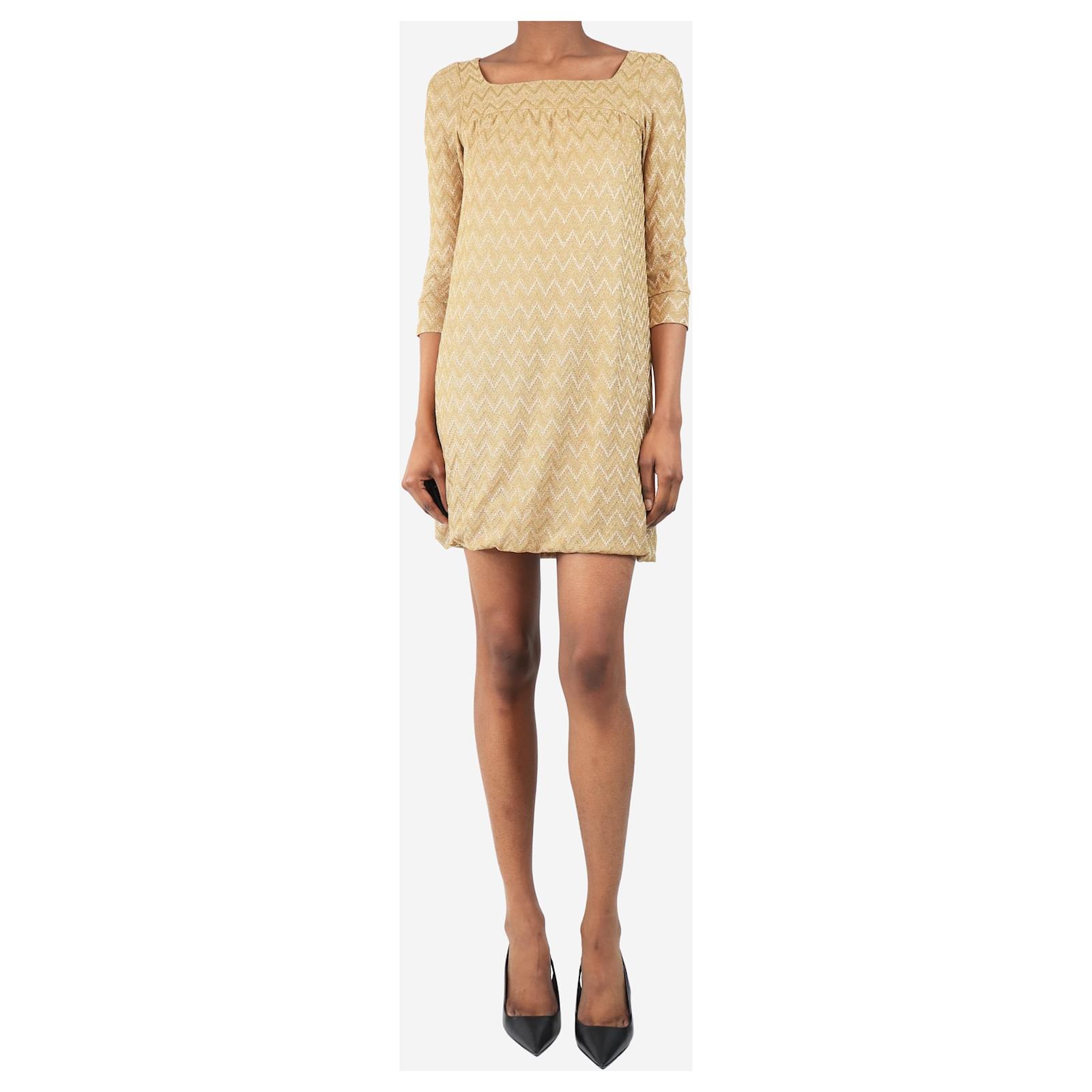 Missoni Gold lurex zig-zag mini dress - size XS Golden Viscose ref.2743865  - Joli Closet