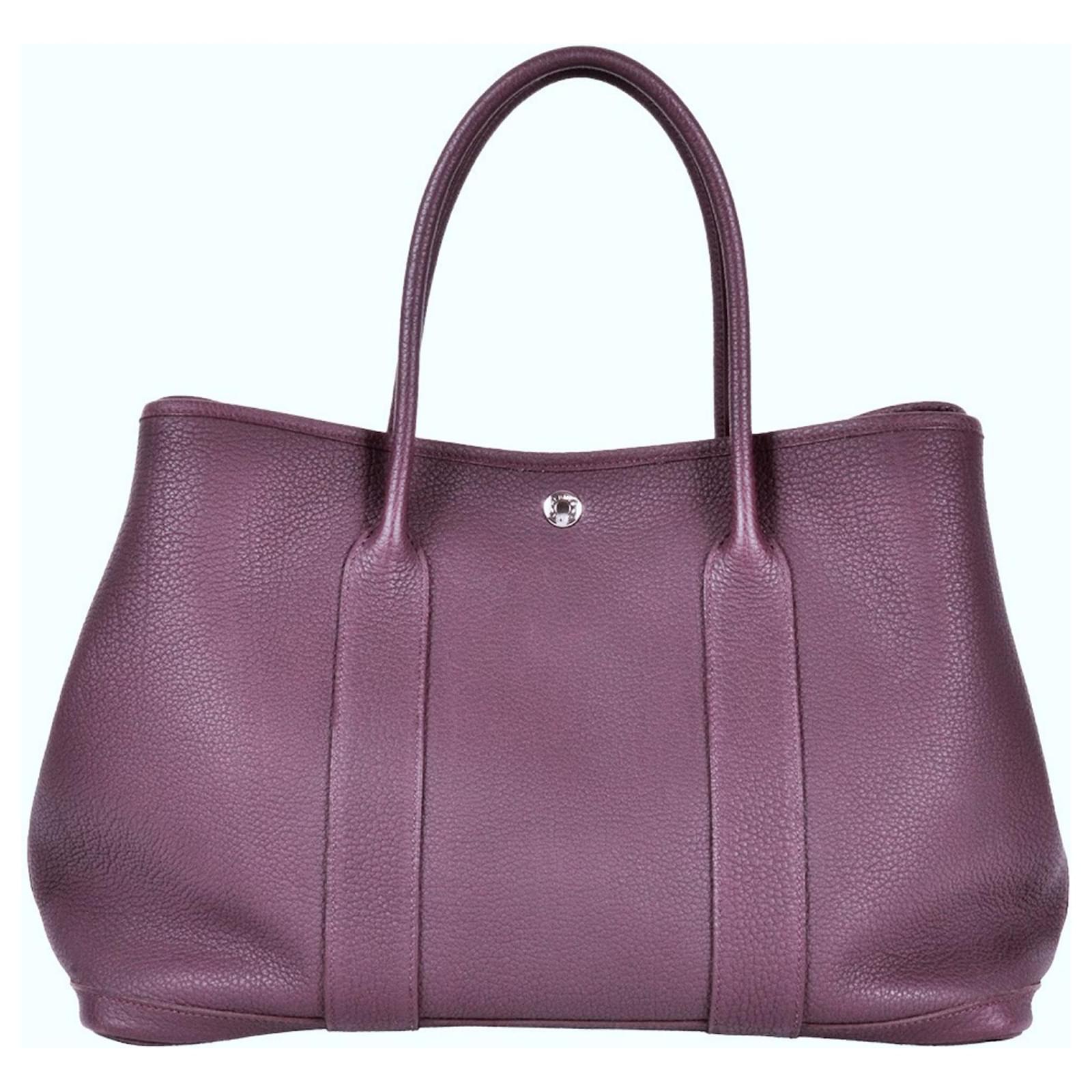 Hermes Hermès Garden PM Tote Bag Purple Dark purple Leather ref
