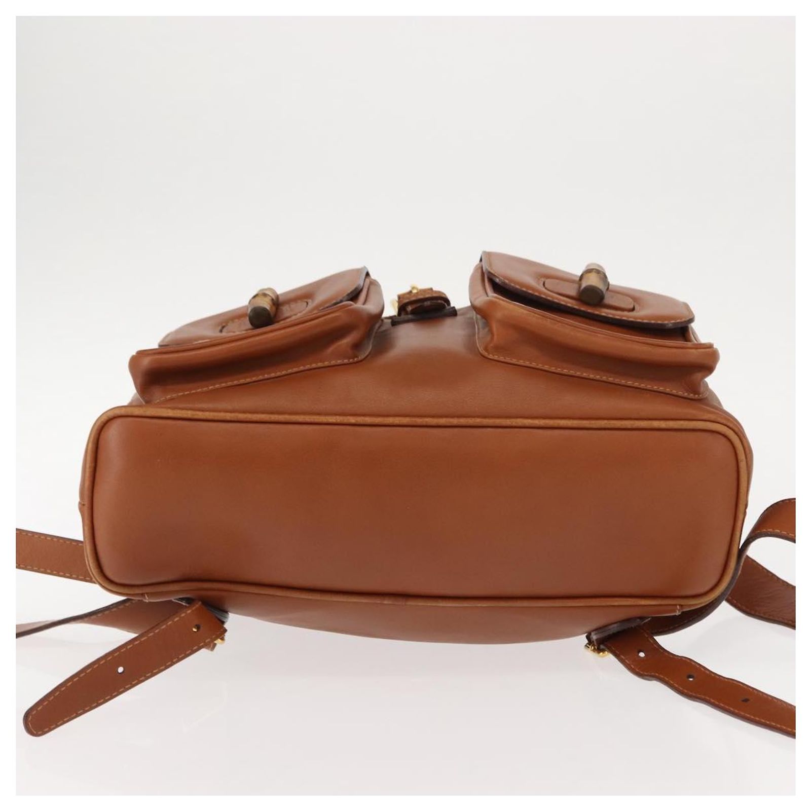 GUCCI Bamboo Backpack Leather Brown Gold 003 2058 0016 Auth 152053 il_fullxfull.4976677884_5wma.jpg main image 2
