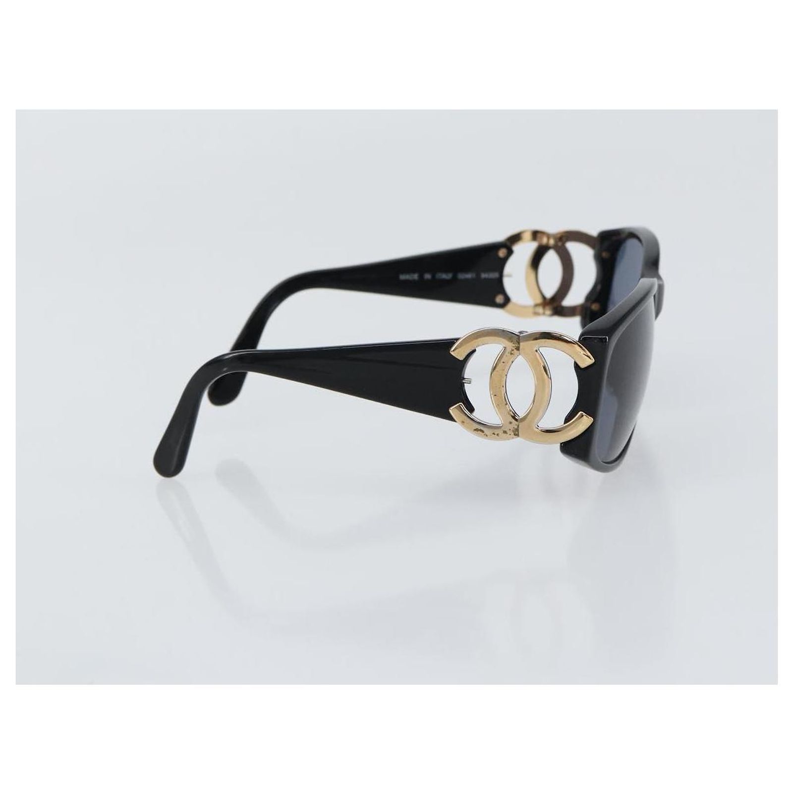 CHANEL Sunglasses plastic Black CC Auth 156144 display picture 3