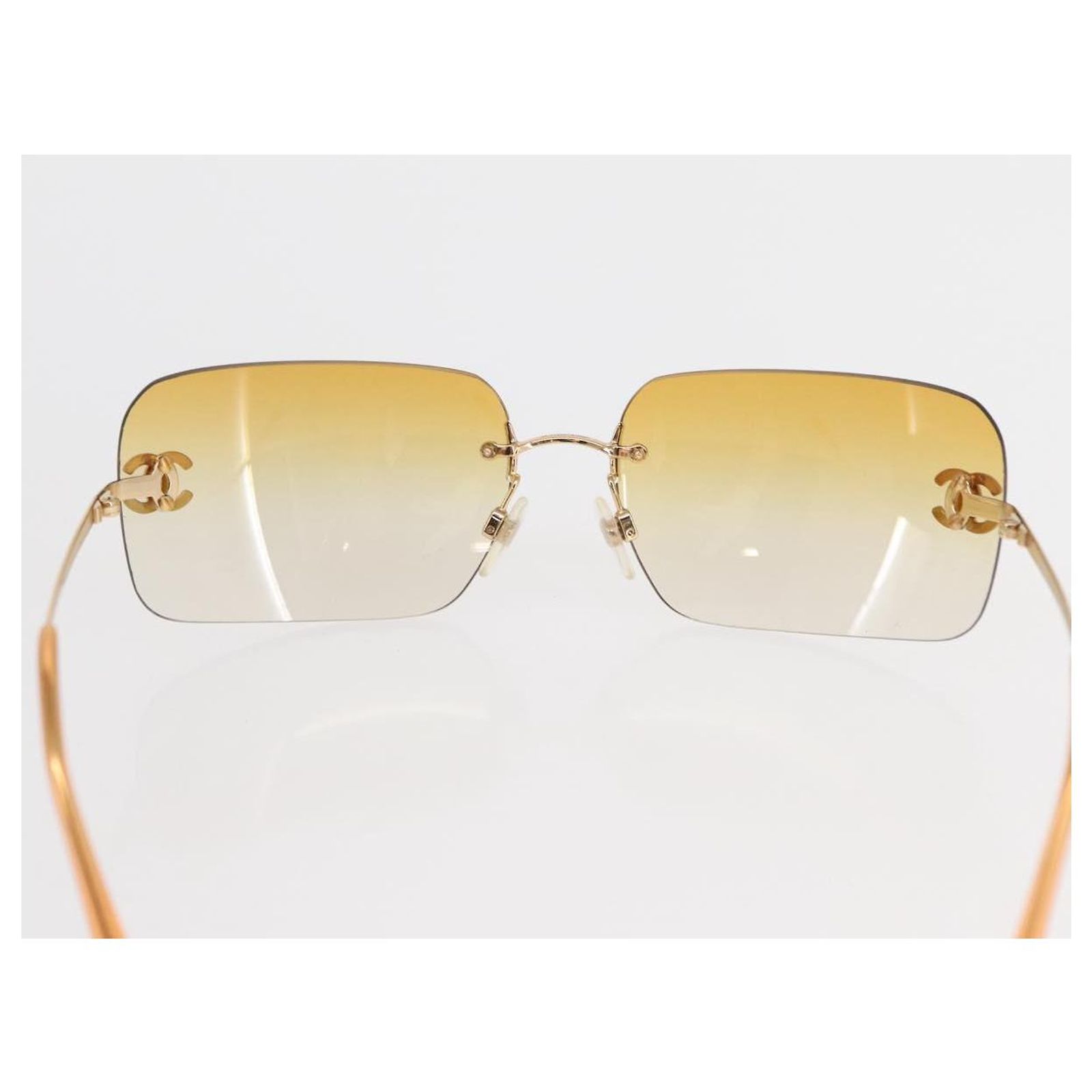CHANEL Sunglasses metal Orange CC Auth ka2083 CHANEL Sunglasses metal Orange CC Auth yk20139A ref  main image 2