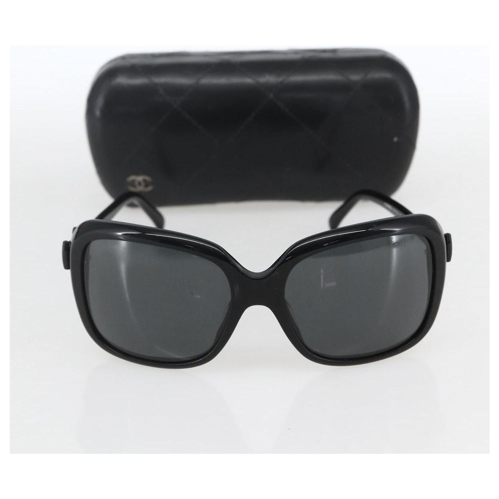 CHANEL Ribbon COCO Mark Sunglasses plastic Black 5171-A CC 