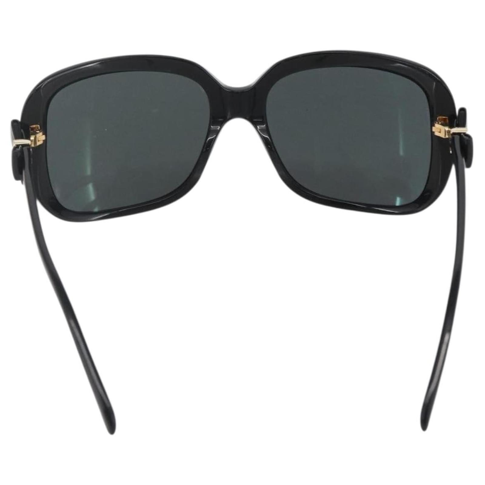 CHANEL Ribbon COCO Mark Sunglasses plastic Black 5171-A CC Auth