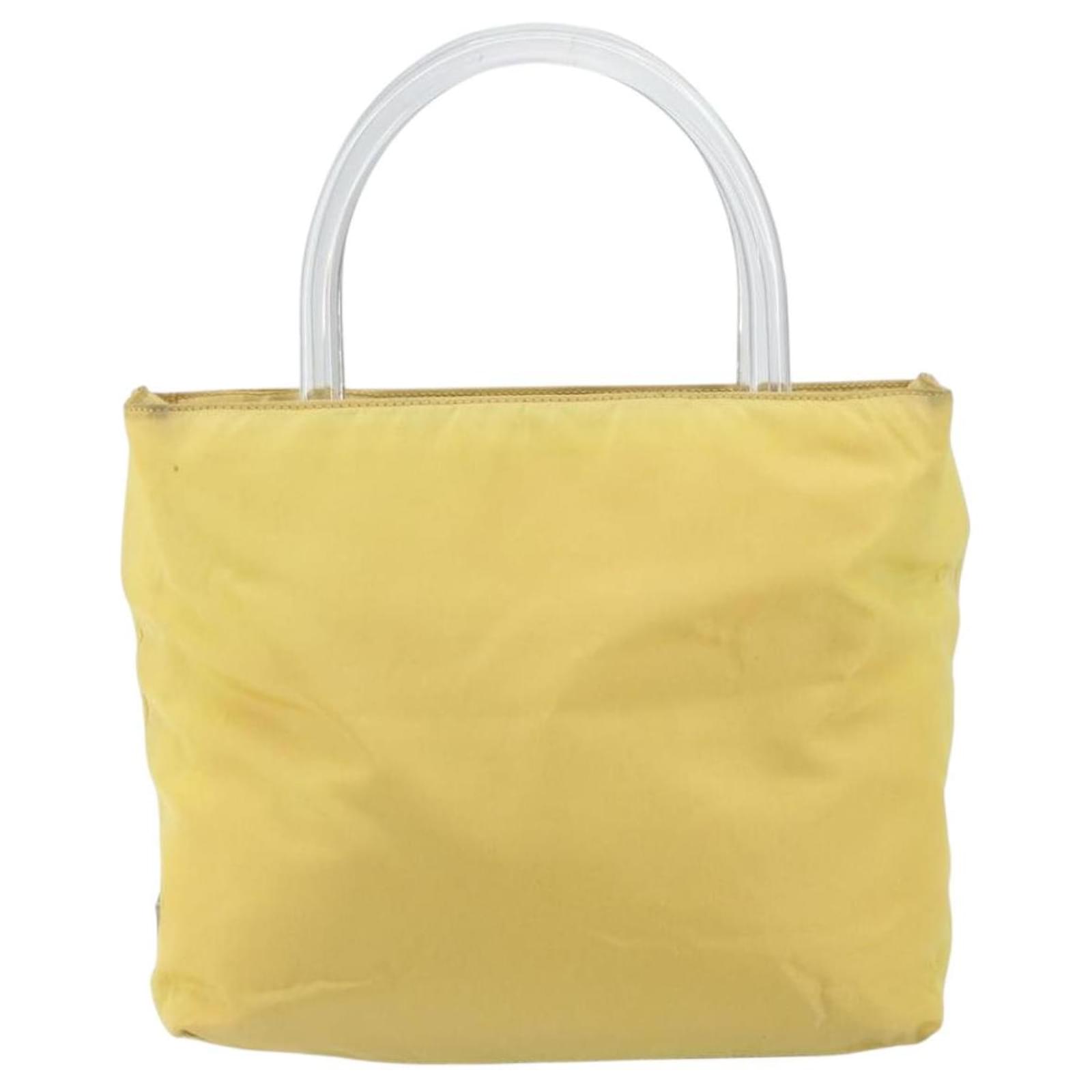 PRADA Hand Bag Nylon Yellow Auth 160966 ref.2748642 - Joli Closet