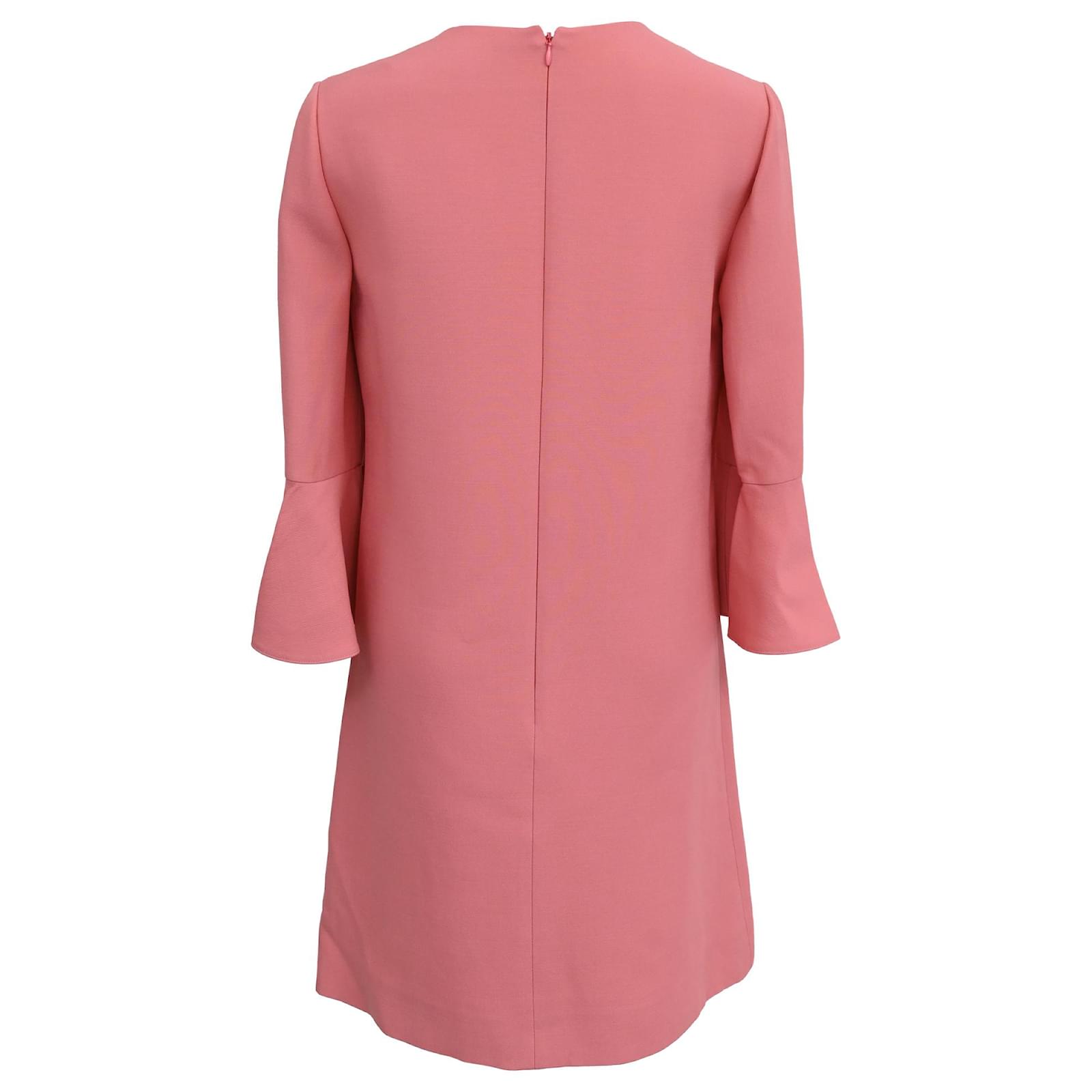 Valentino Garavani Valentino Ruffle Sleeve Mini Dress in Pink Wool (Sold) -  Joli Closet