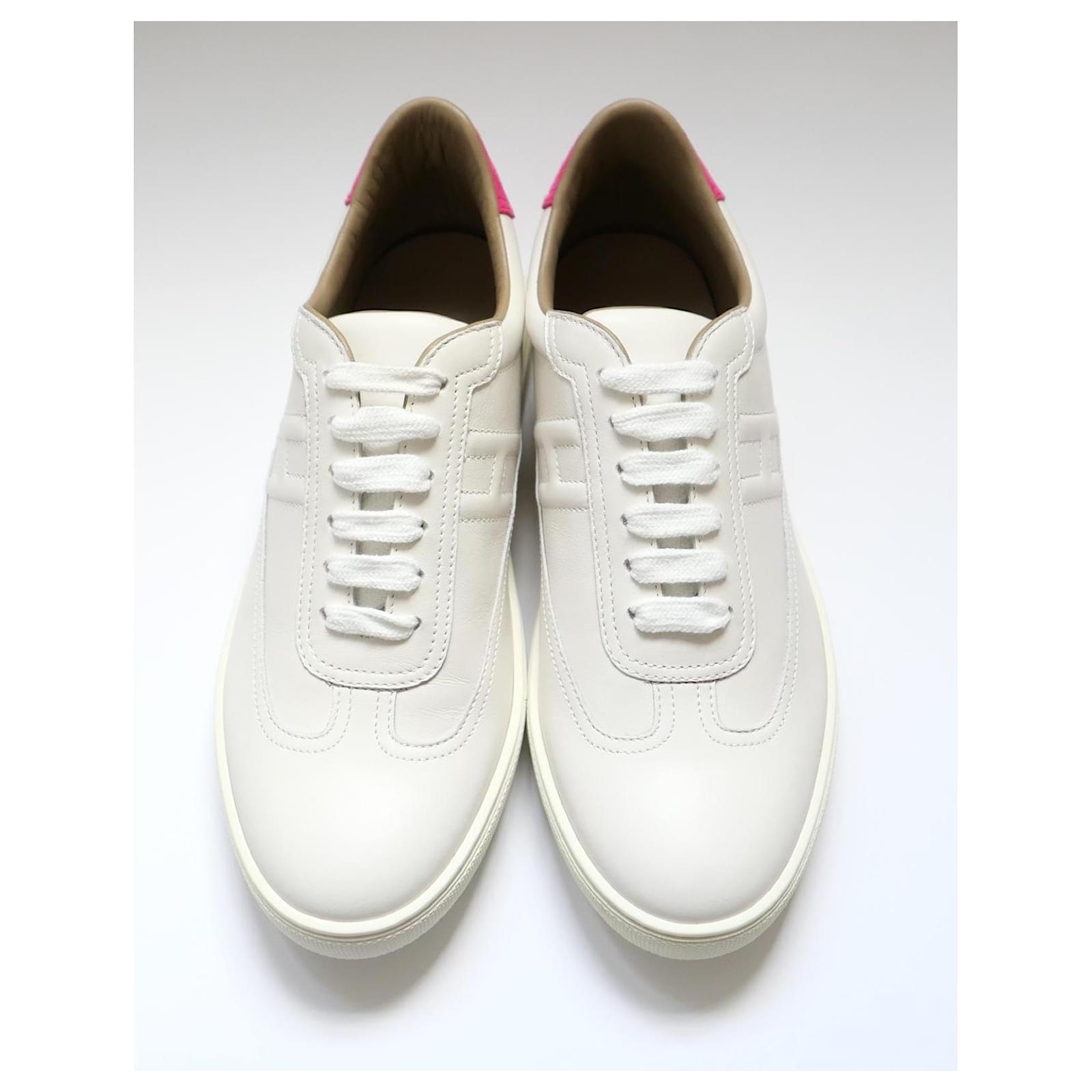 Hermès Hermes Quicker Sneakers White Leather ref.2753838 - Joli Closet