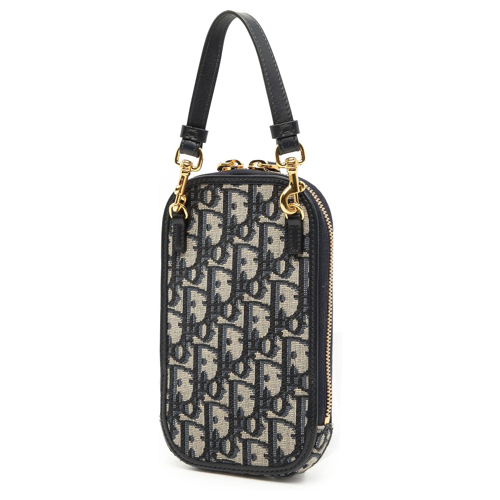 Dior Blue Oblique Canvas 30 Montaigne Call in Dior Phone Holder 