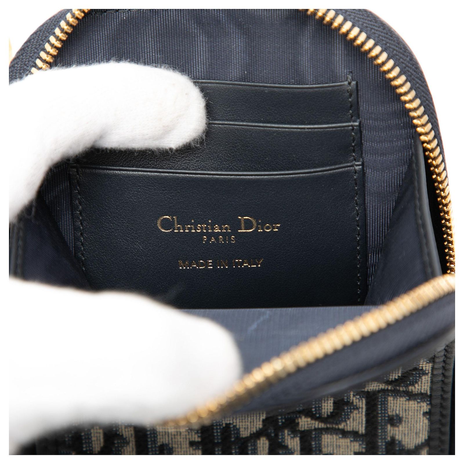 Dior Blue Oblique Canvas 30 Montaigne Call in Dior Phone Holder 