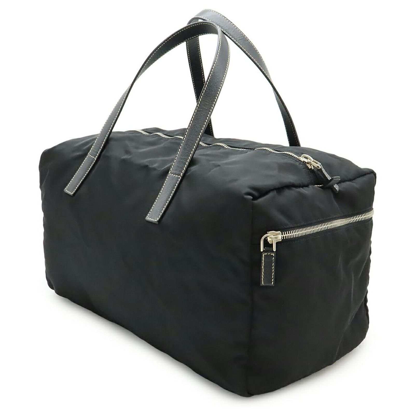 Prada Nylon Leather Handbag Mini Boston Bag (Sold) - Joli Closet