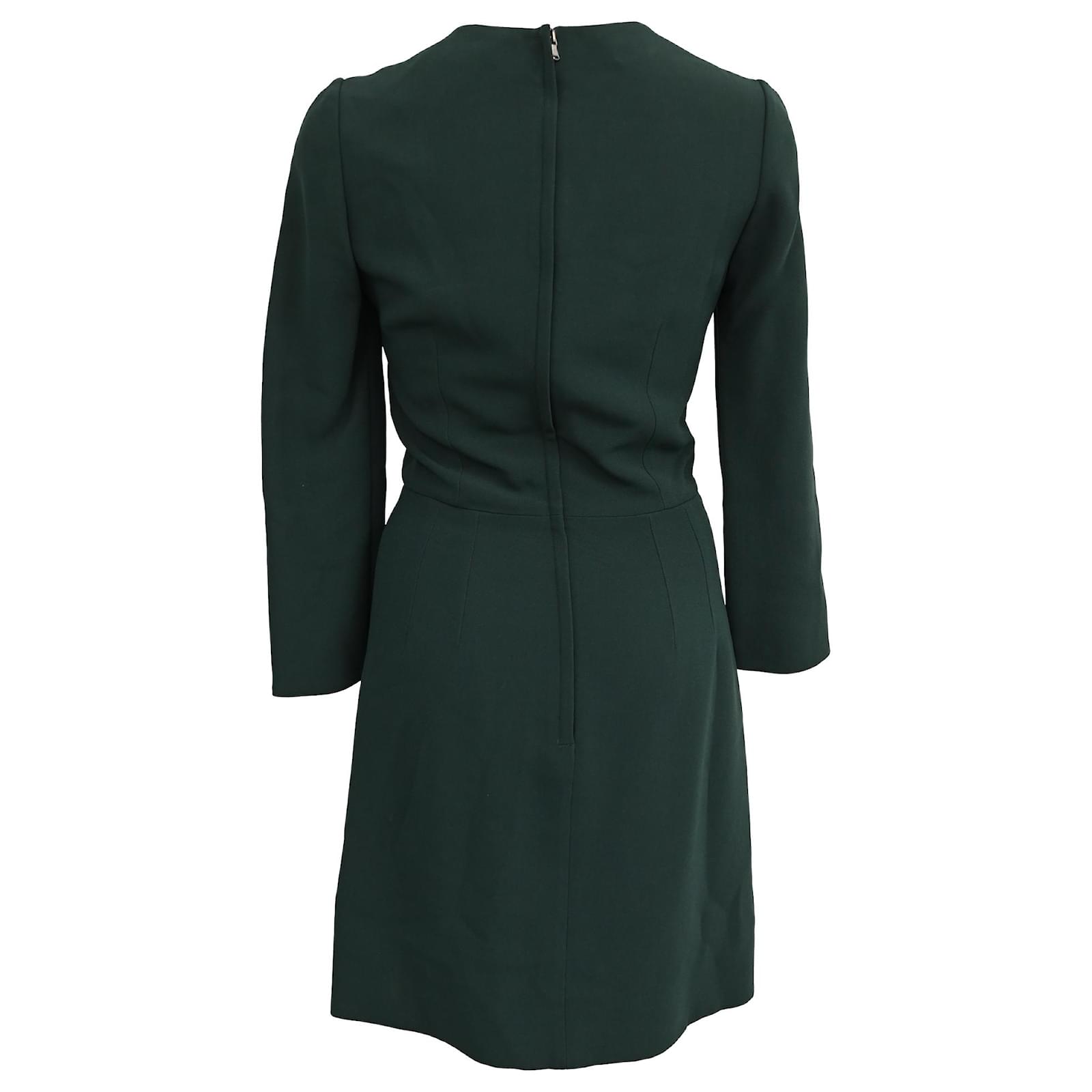 Dolce & Gabbana Emerald Stretch-Crepe Mini Dress in Green Wool Polyester  ref.JC2757284 (Sold) - Joli Closet