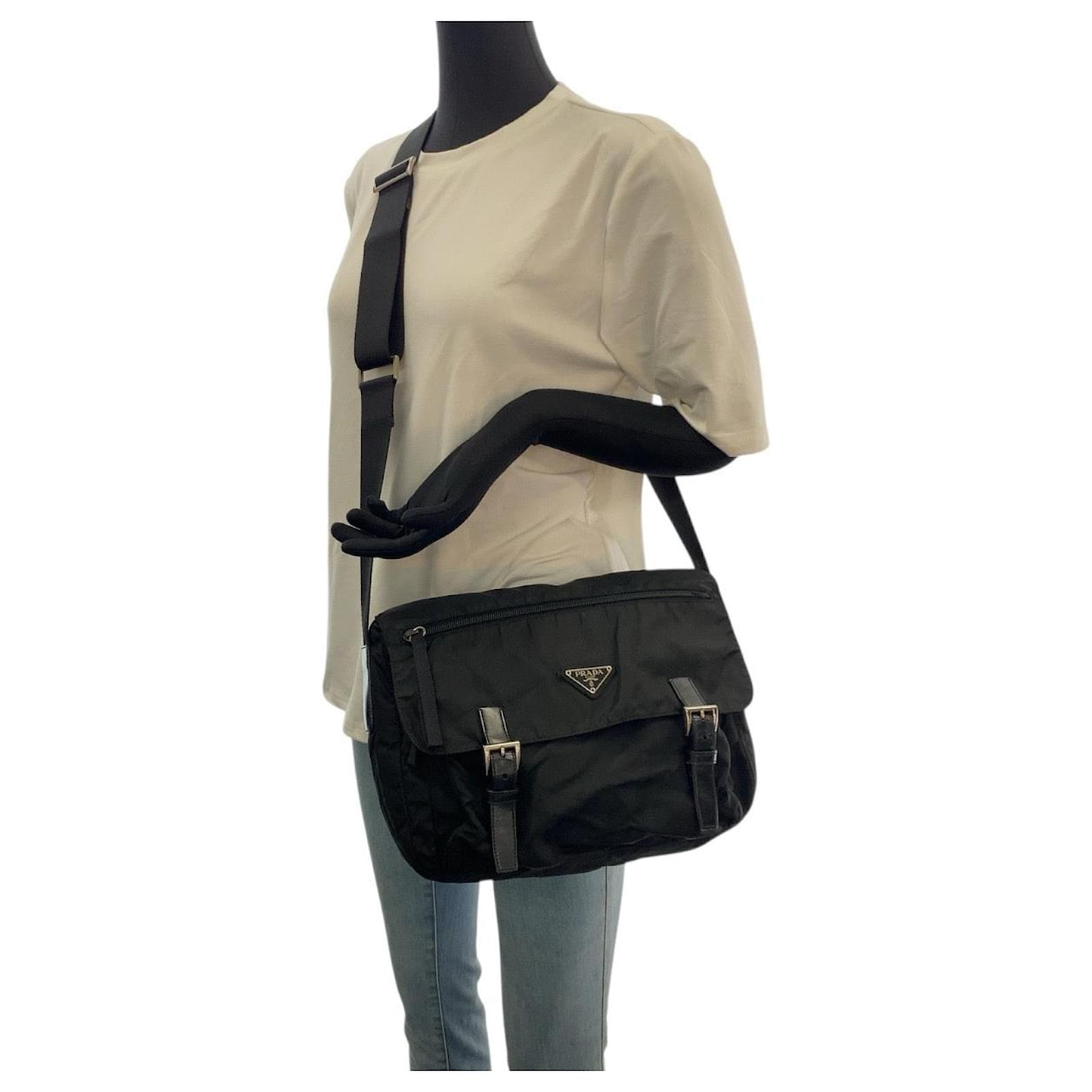 Prada Nylon Tessuto Triangle Logo Shoulder Bag Black ref.2757960