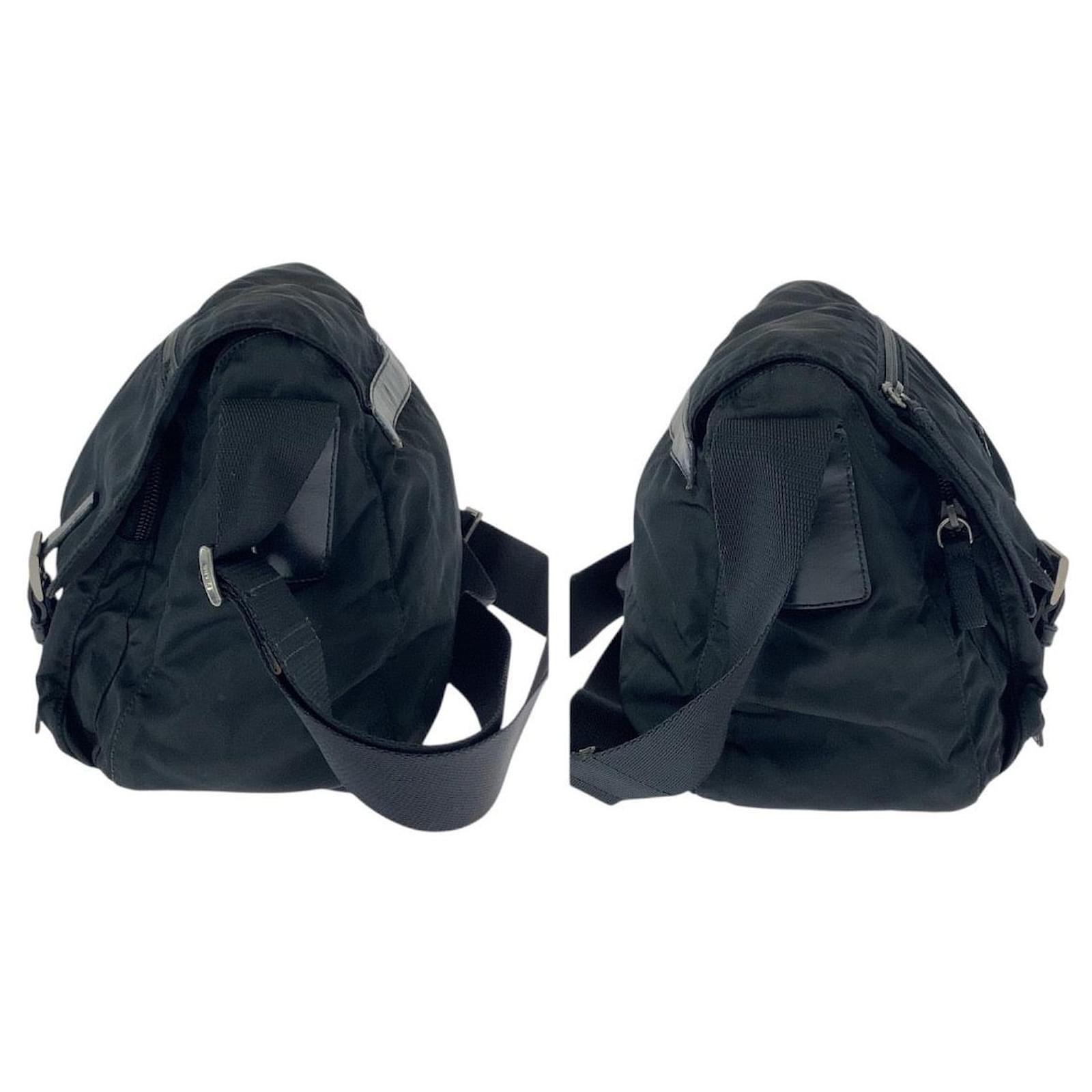 Prada Nylon Tessuto Triangle Logo Shoulder Bag Black ref.2757960