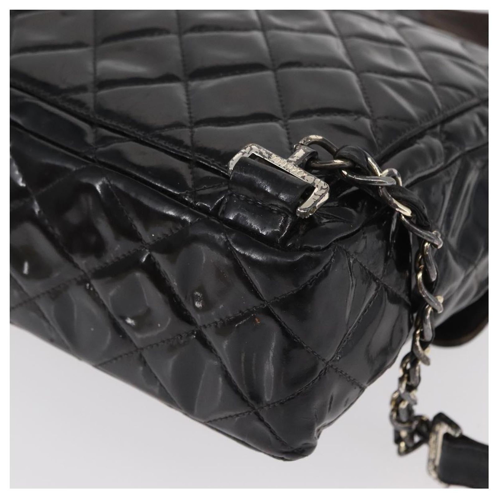 CHANEL Matelasse 25 Chain Backpack Enamel Black Silver CC  display picture 1